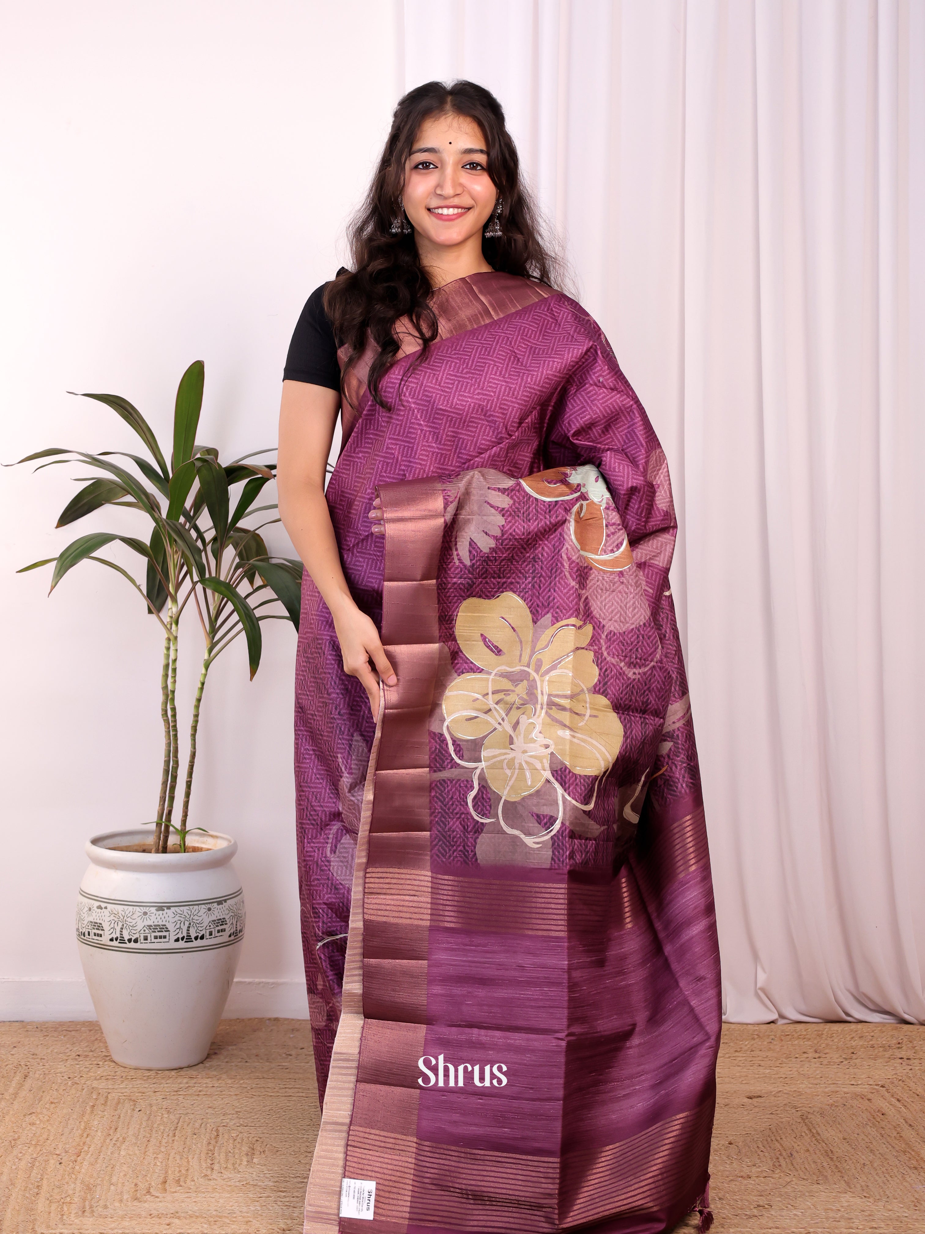 Purple - Moonga Saree