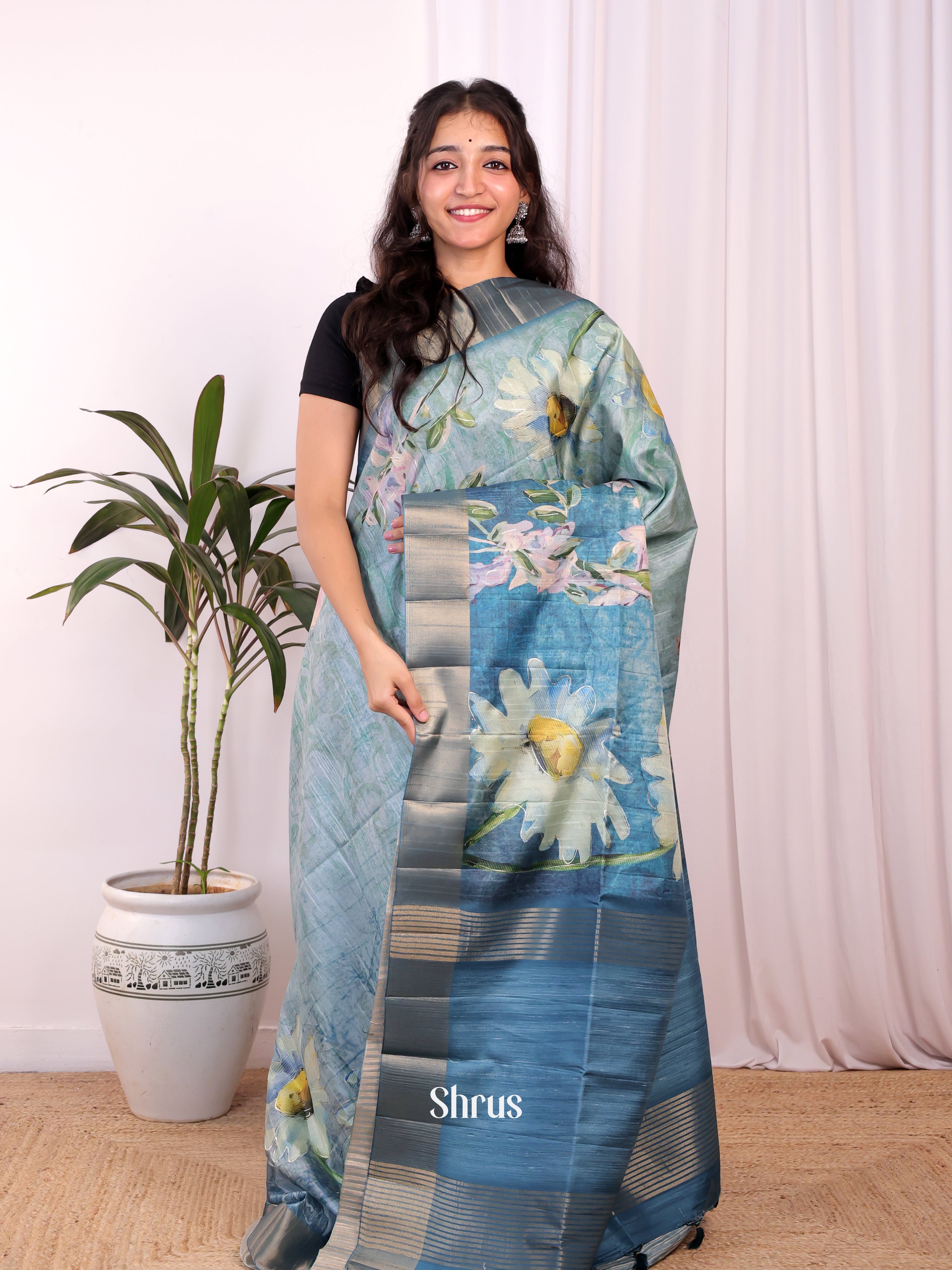 Blue - Moonga Saree