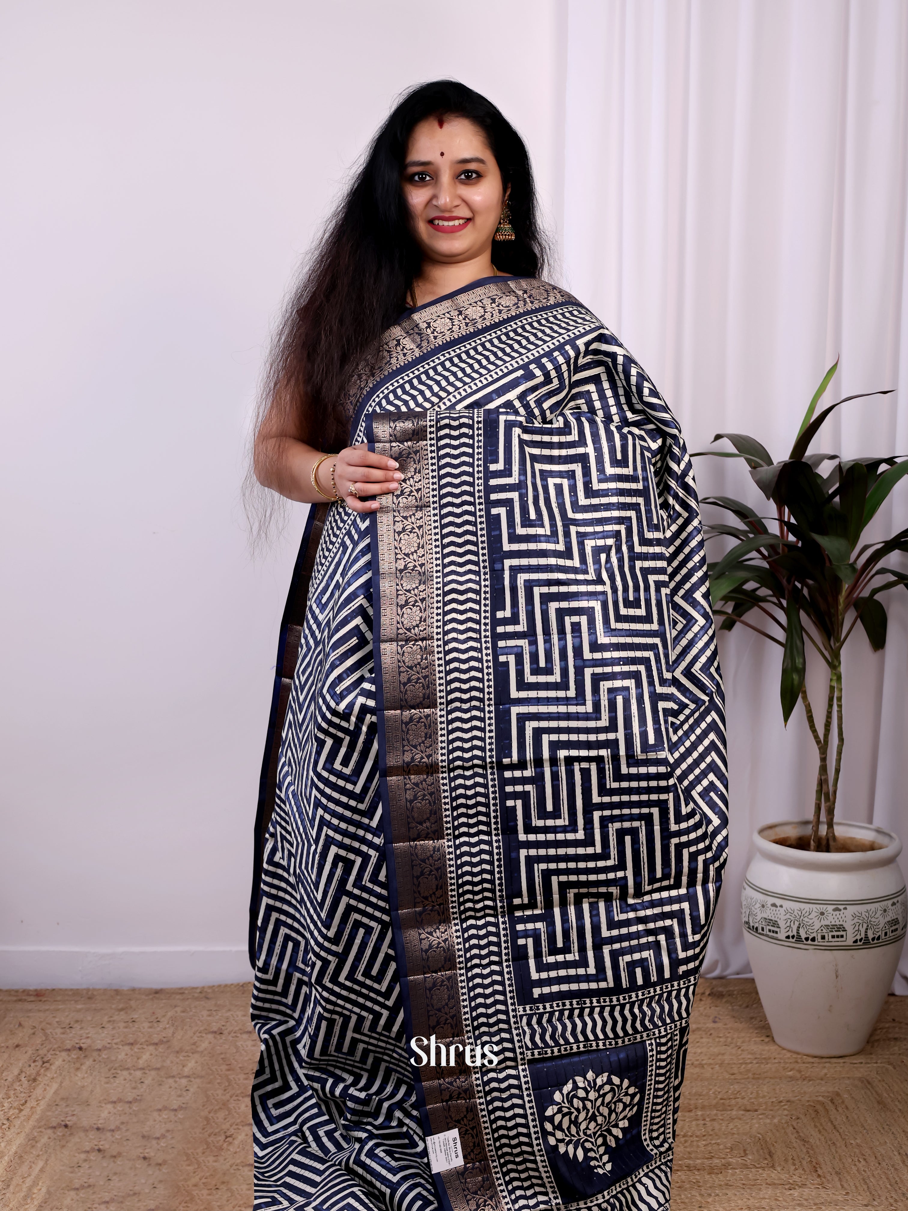 Blue - Semi Tussar Saree