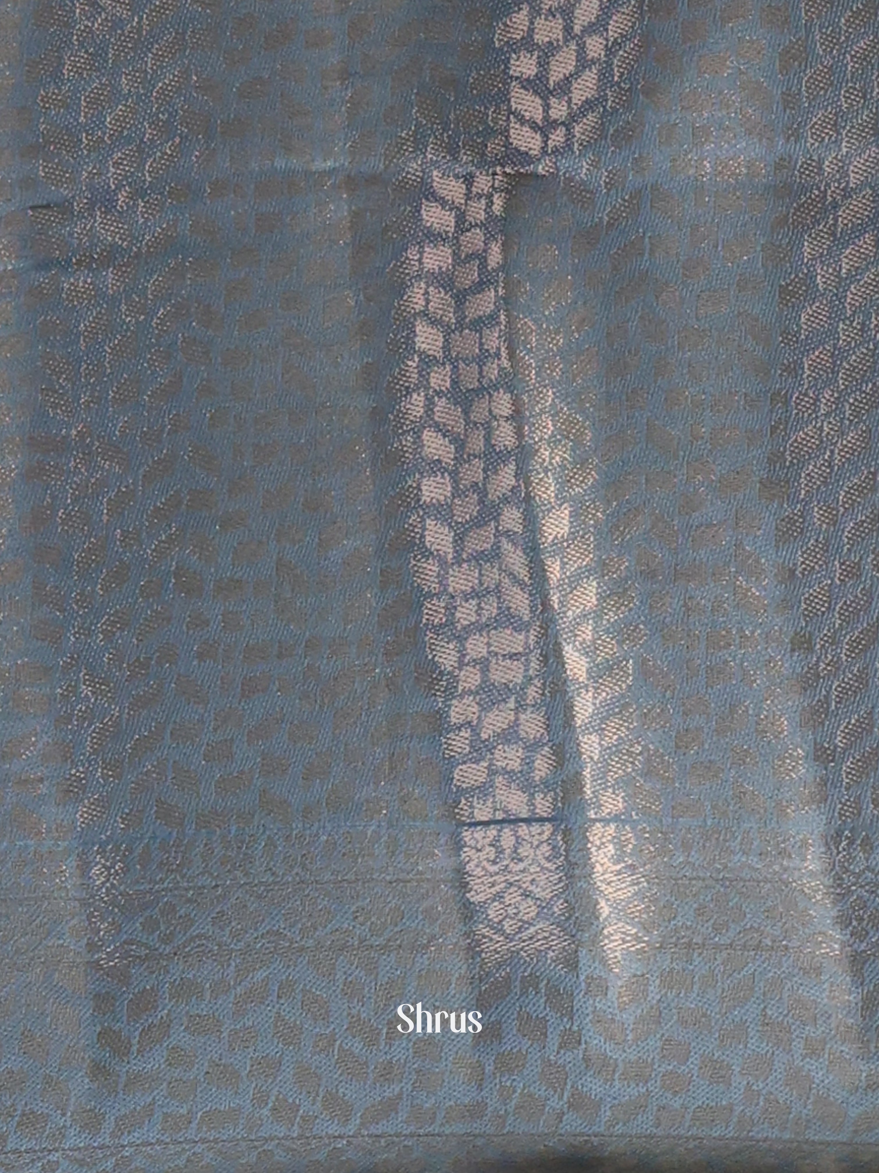 Blue- Printed chanderi Saree