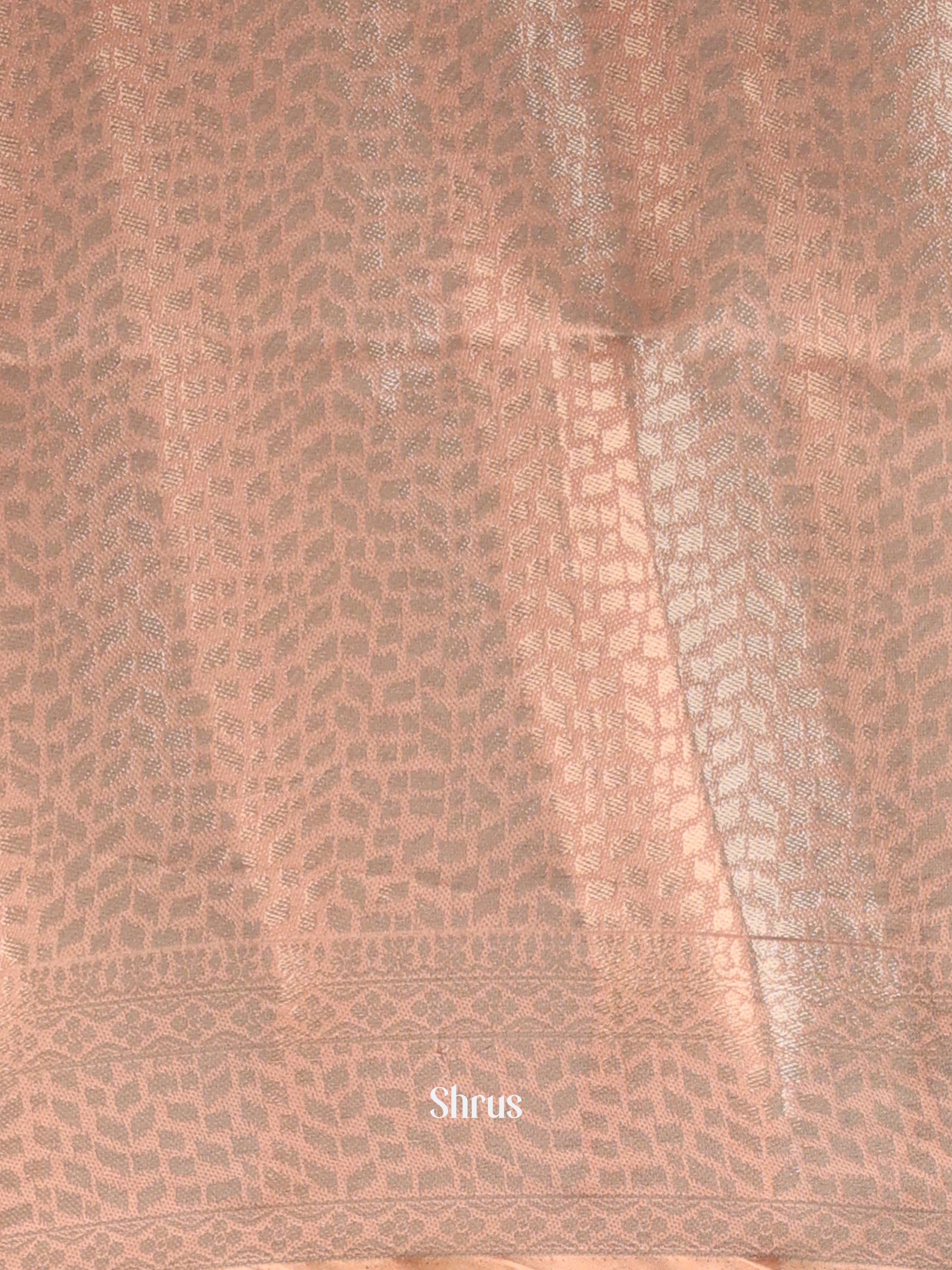 Peach - Printed chanderi Saree