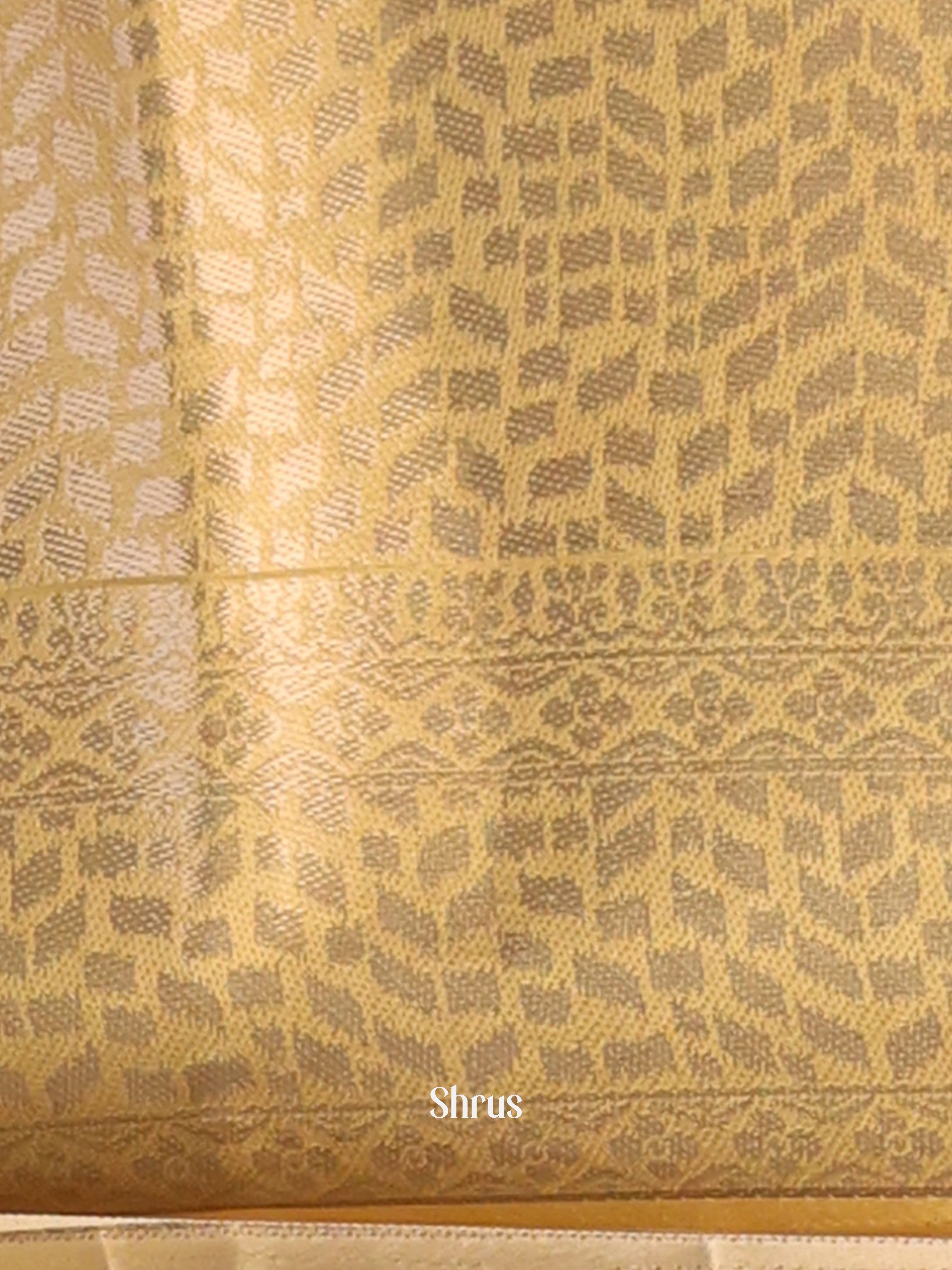 Cream & Beige - Printed chanderi Saree