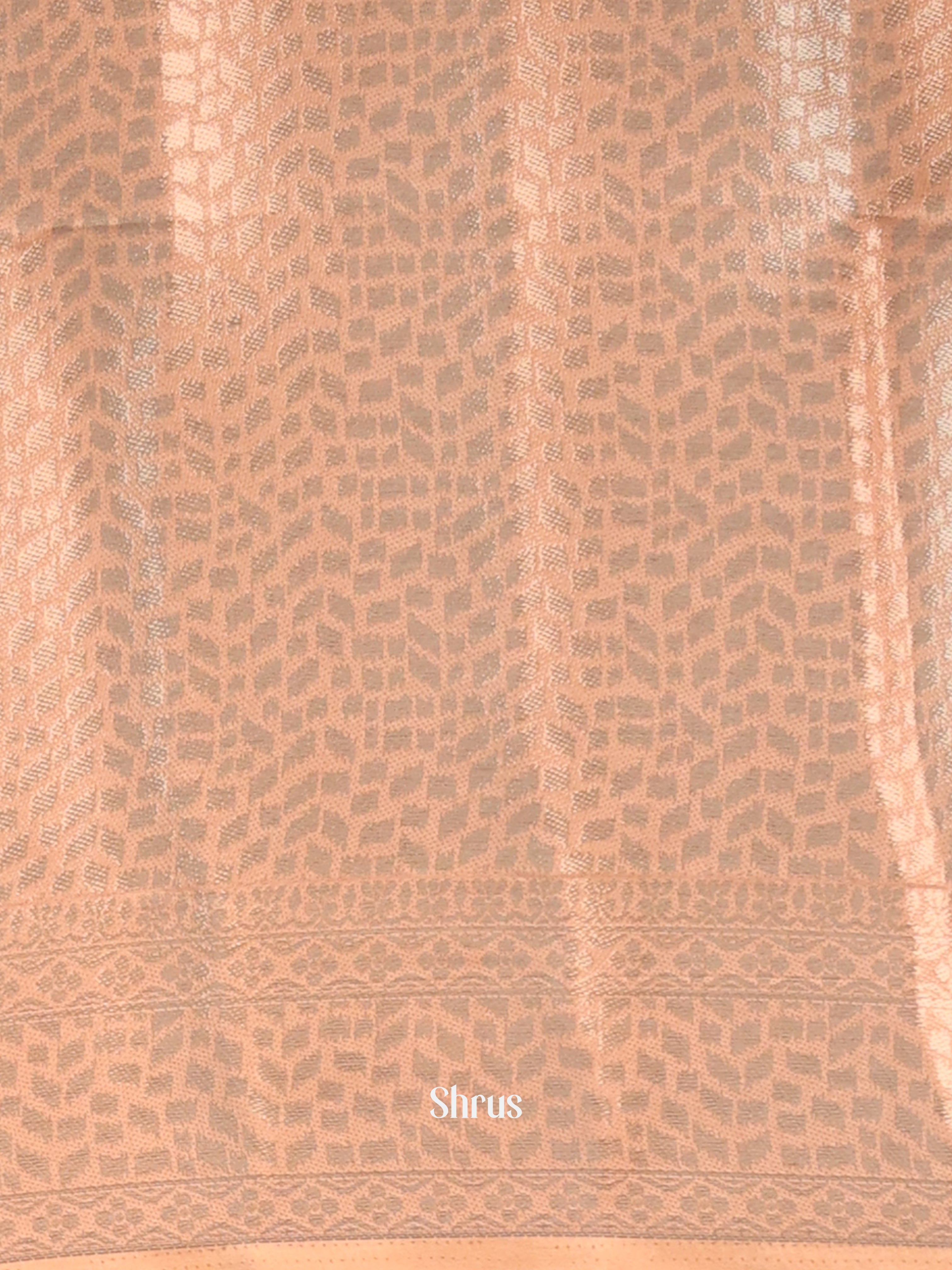 Peach - Printed chanderi Saree