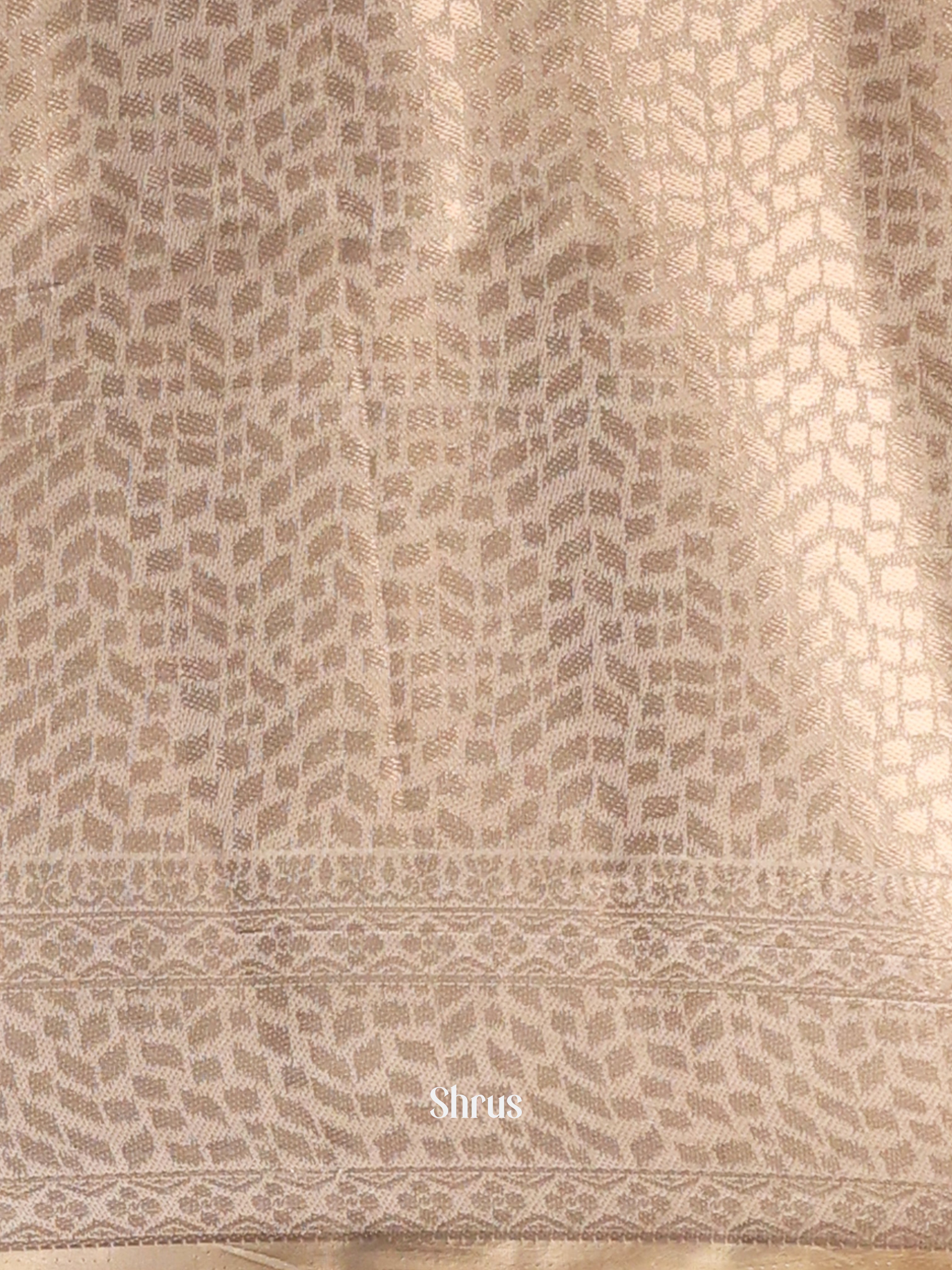 Cream - Printed chanderi Saree