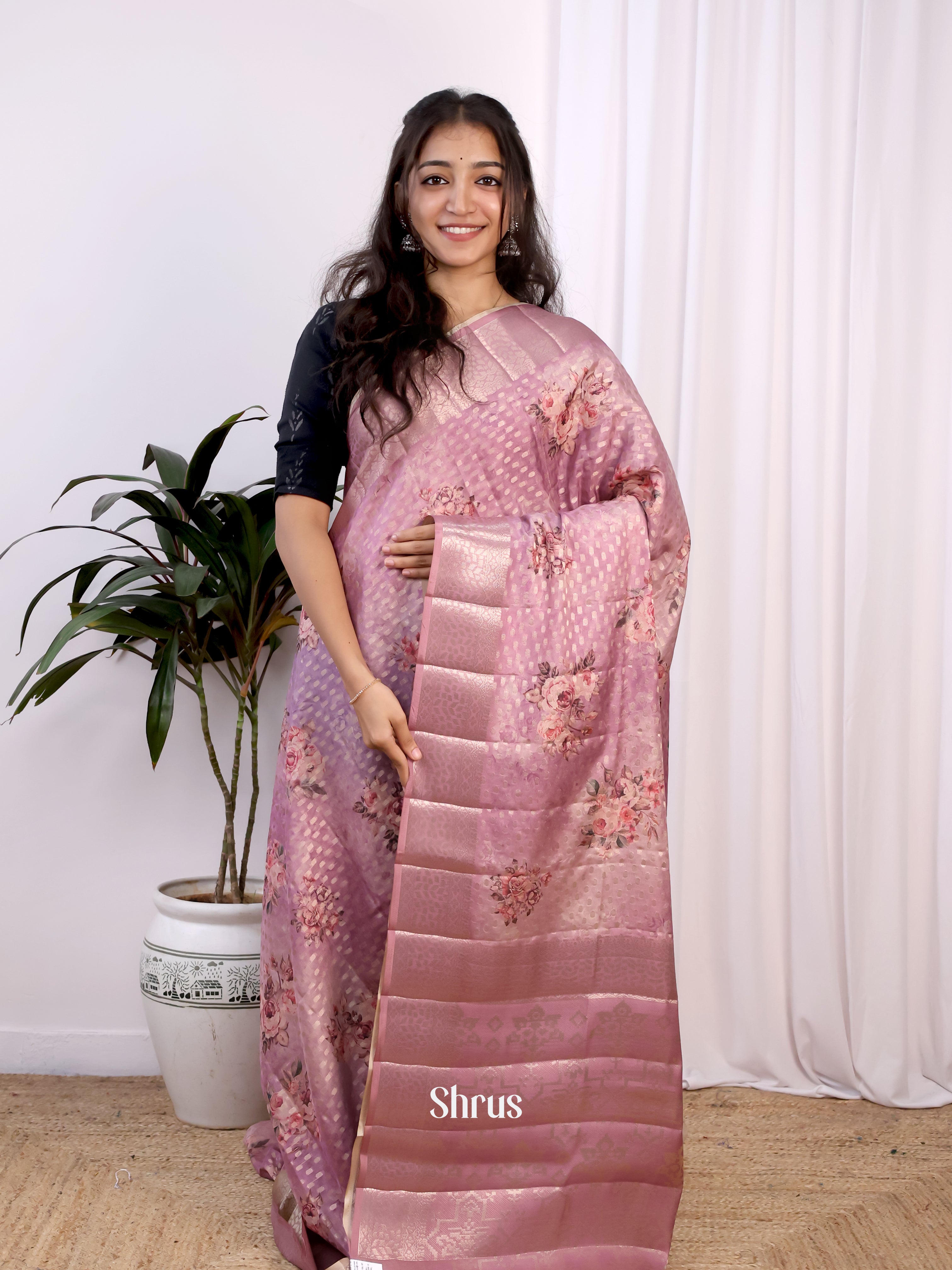 CJS24318 - Printed chanderi Saree - Shop on Shrus.com