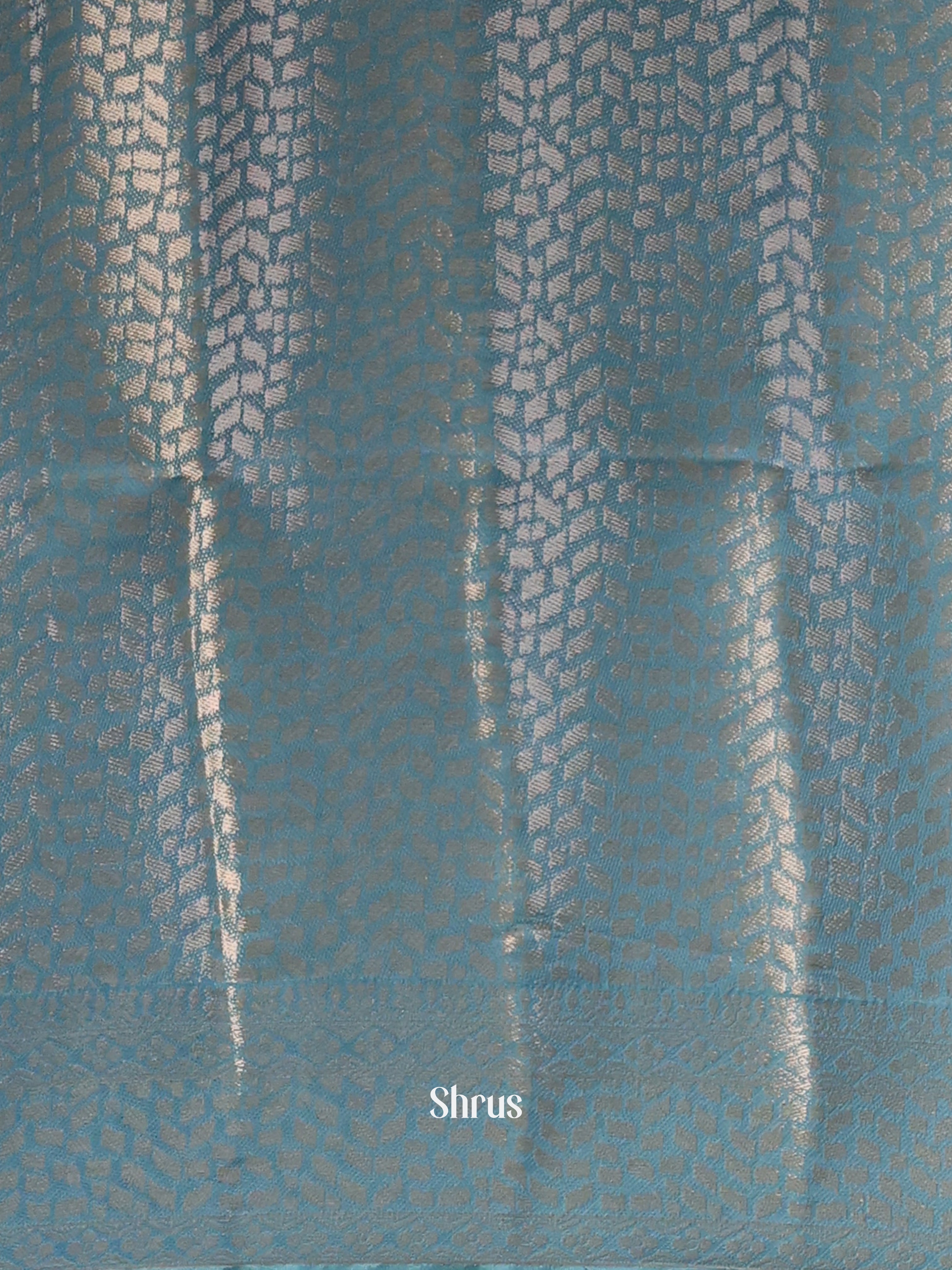 Blue - Printed chanderi Saree