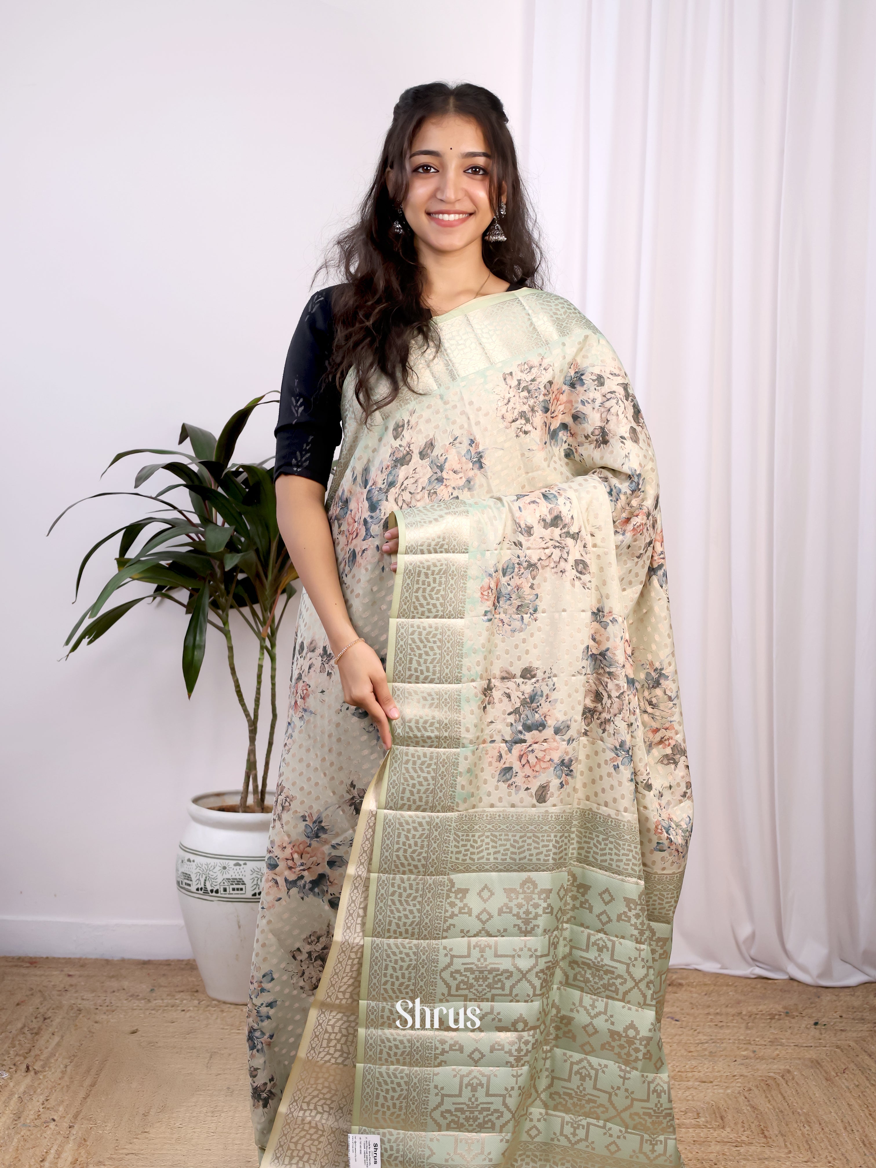 Lite Blue - Printed chanderi Saree