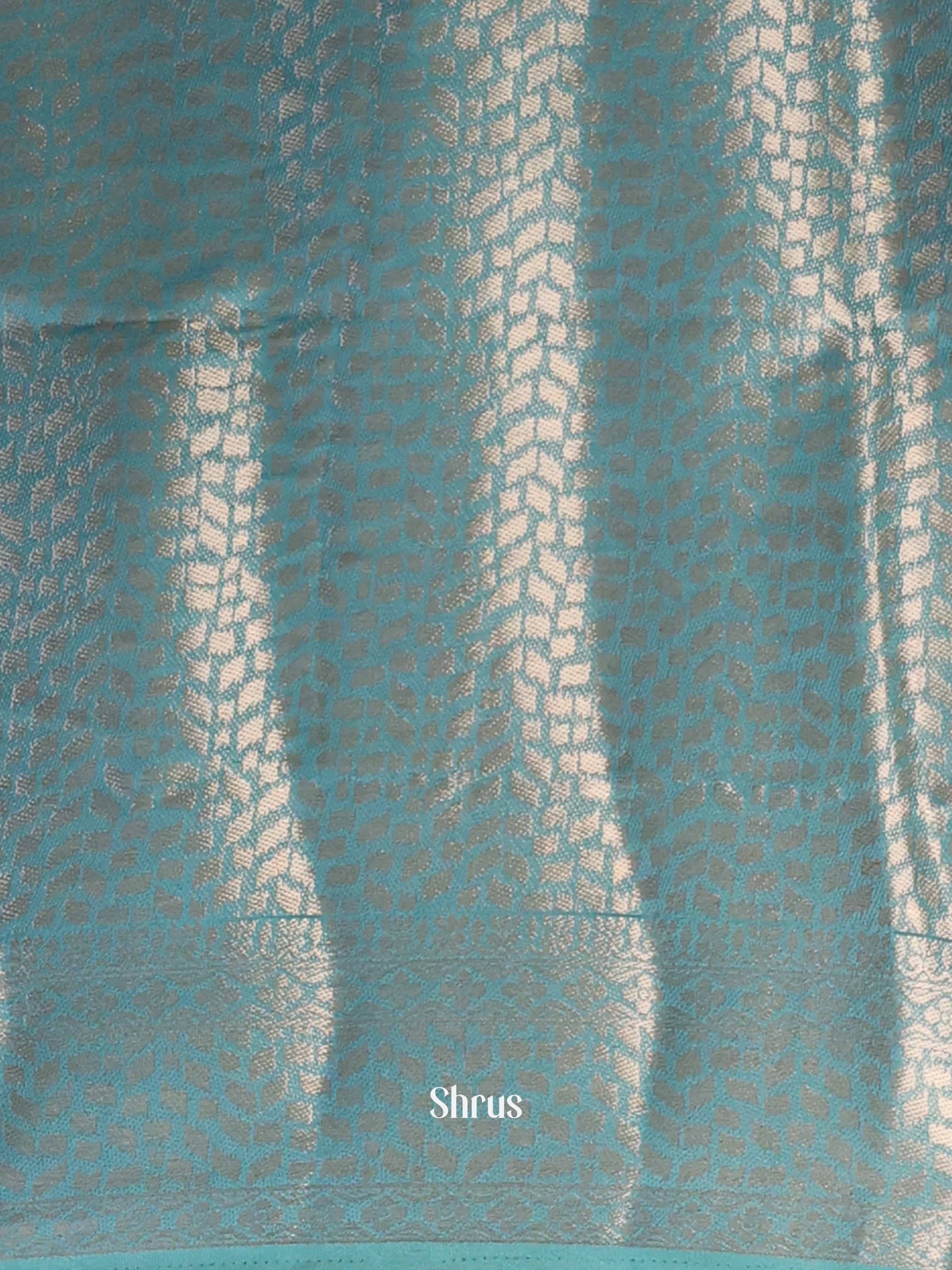 Blue - Printed chanderi Saree