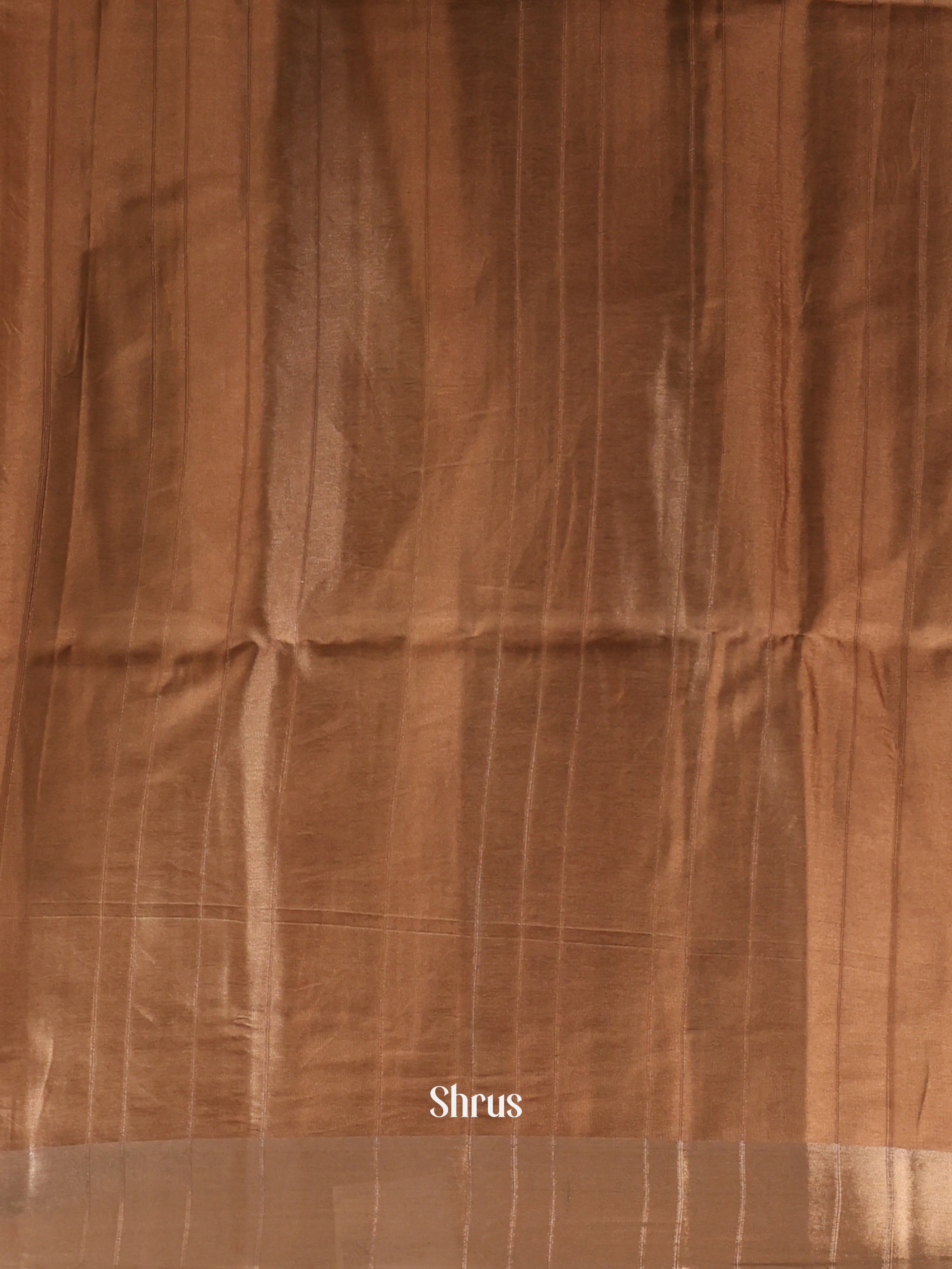 Cream & Brown - Semi Tussar Saree