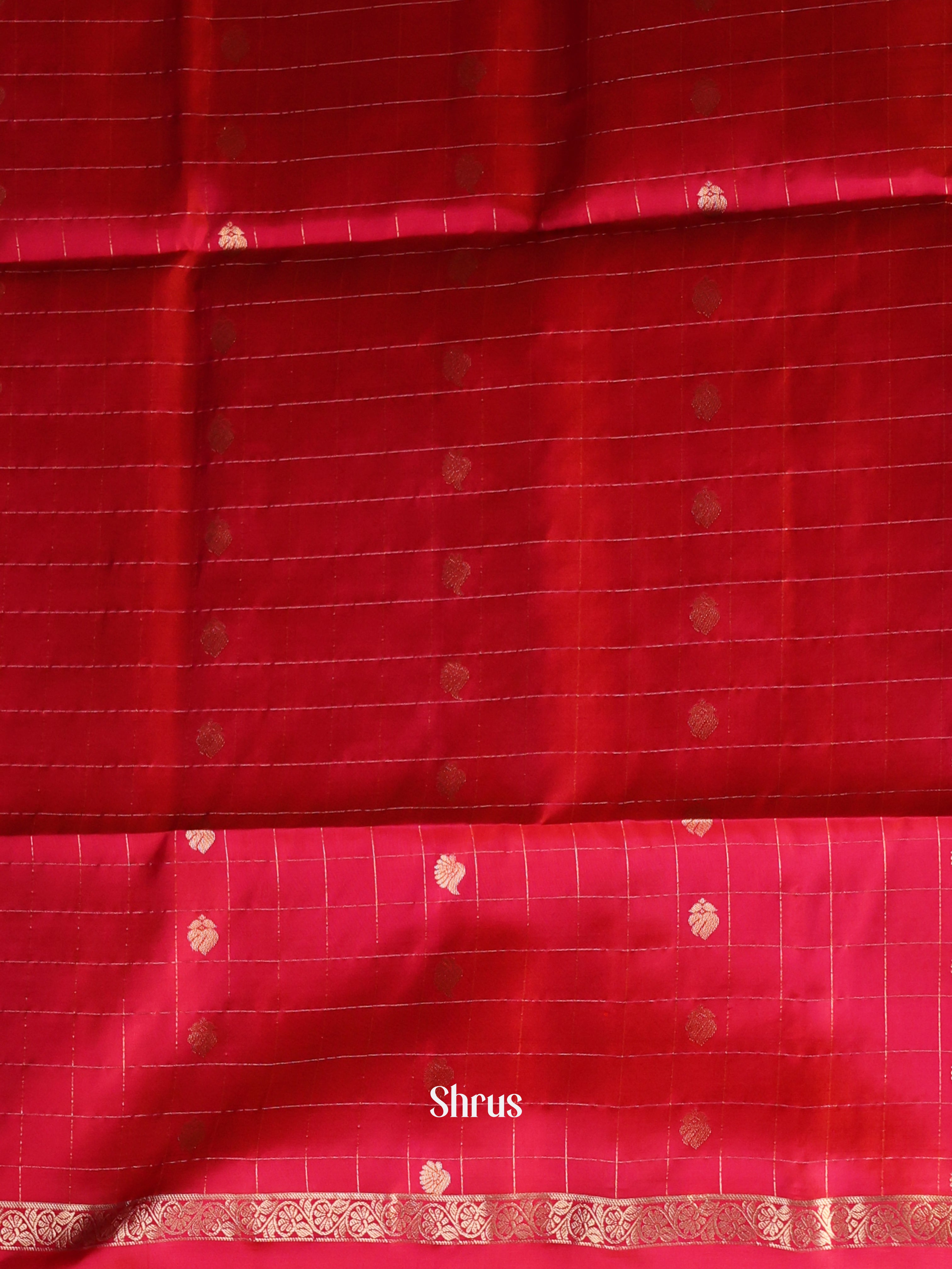 Green & Red - Soft Silk Saree - Shop on Shrus.com