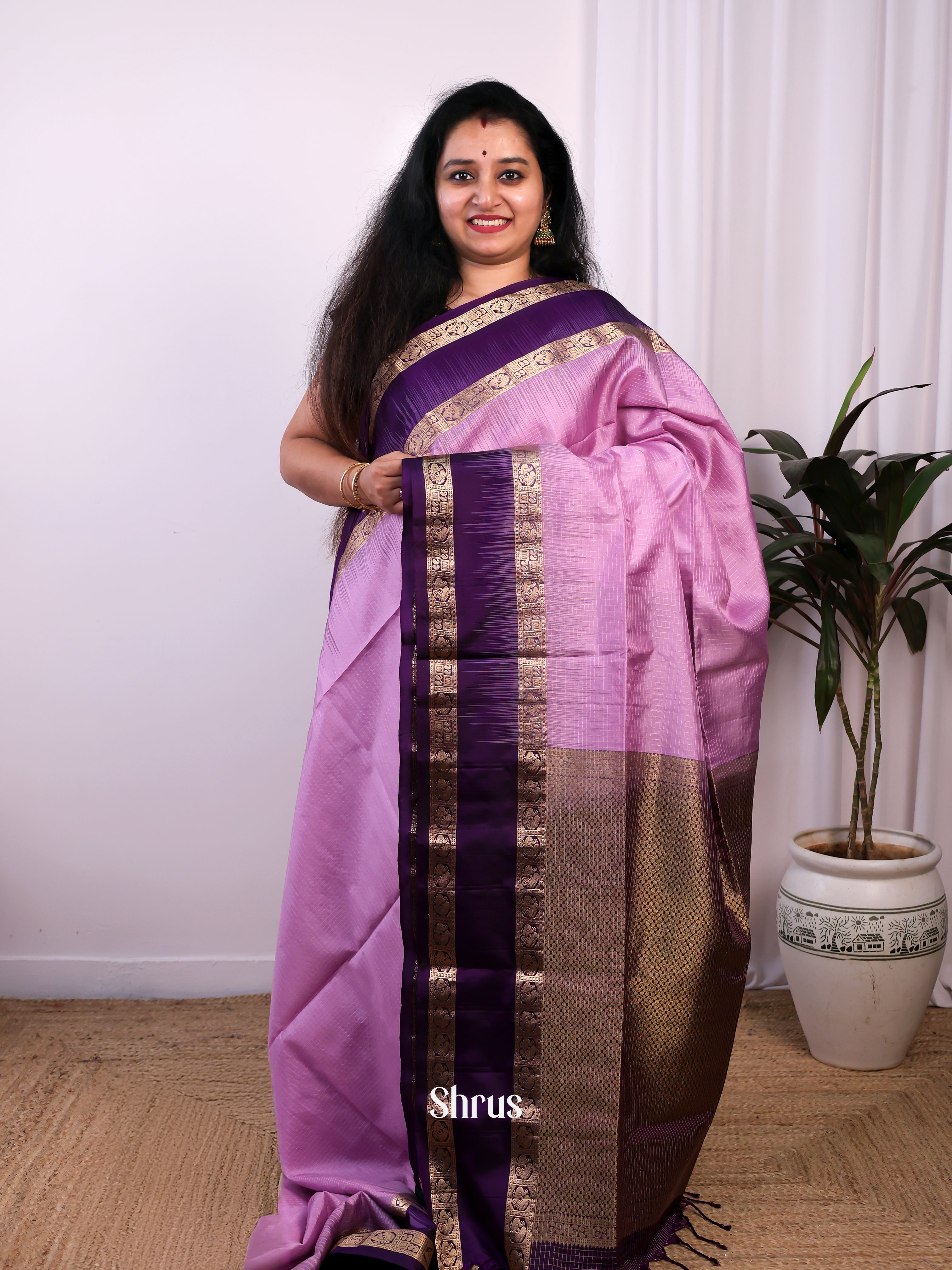 Lavender & Violet - Soft Silk Saree