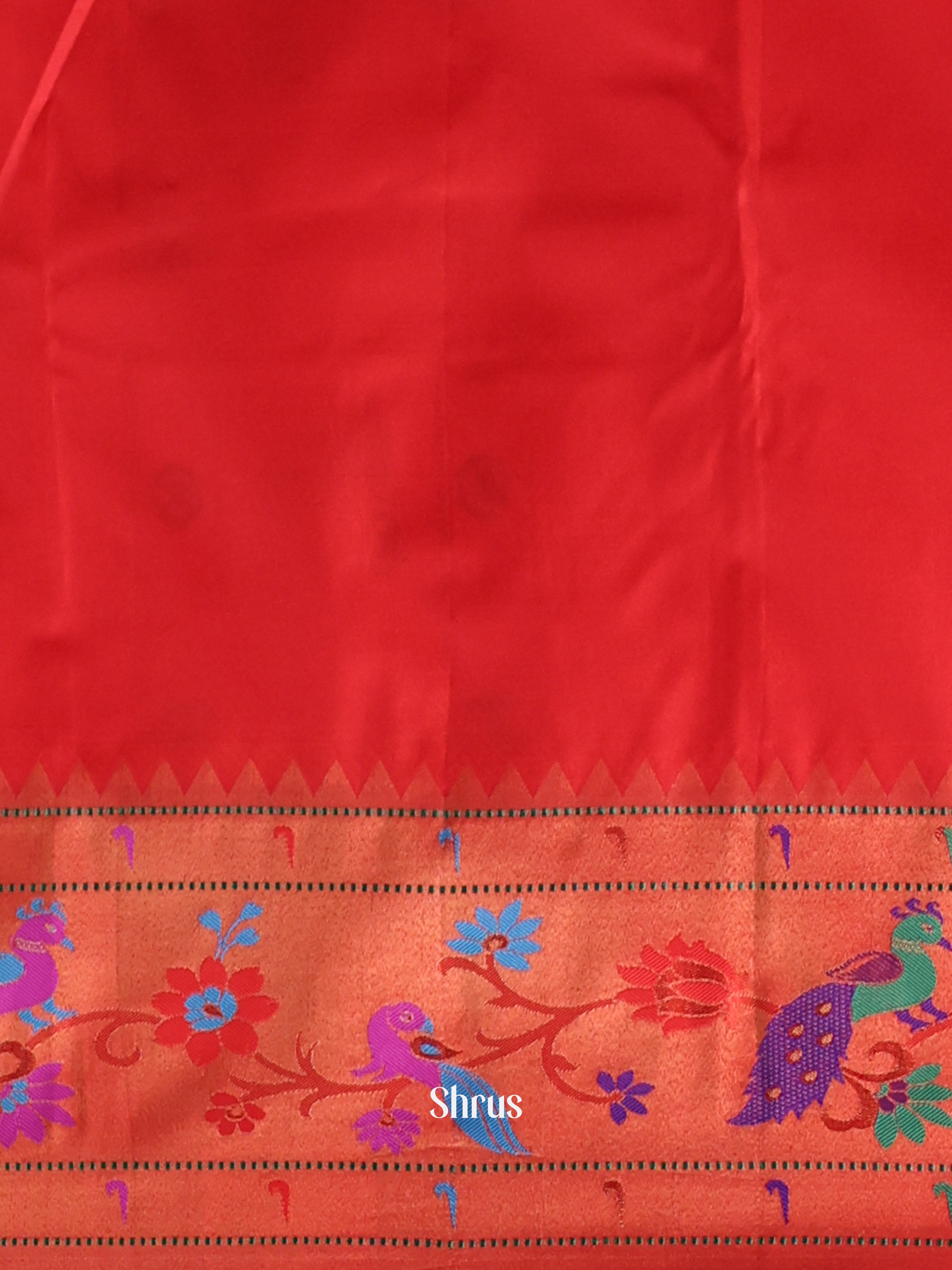 Yellow & Red- Gadwal halfpure Saree