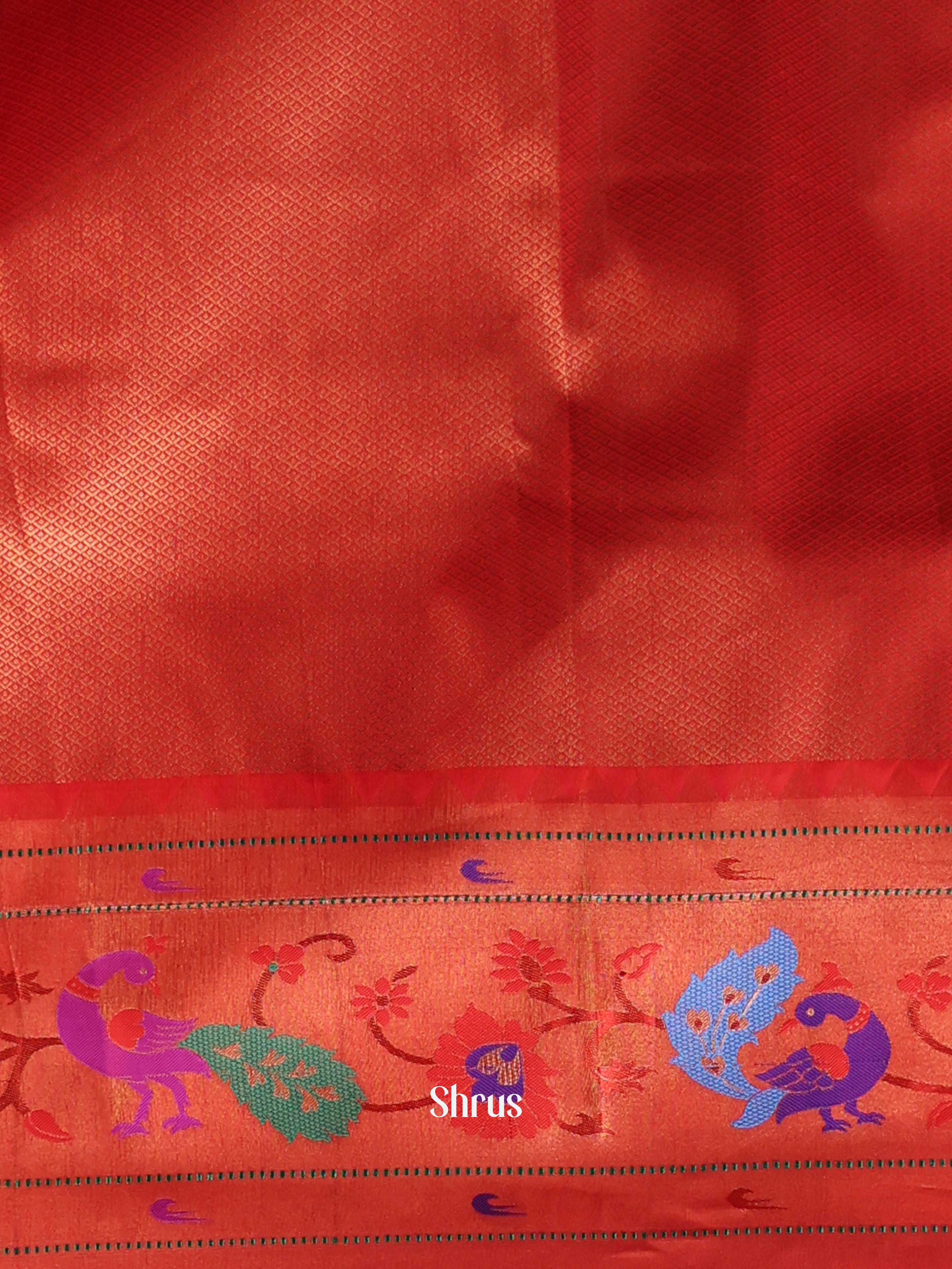 Purple & Red - Gadwal halfpure Saree