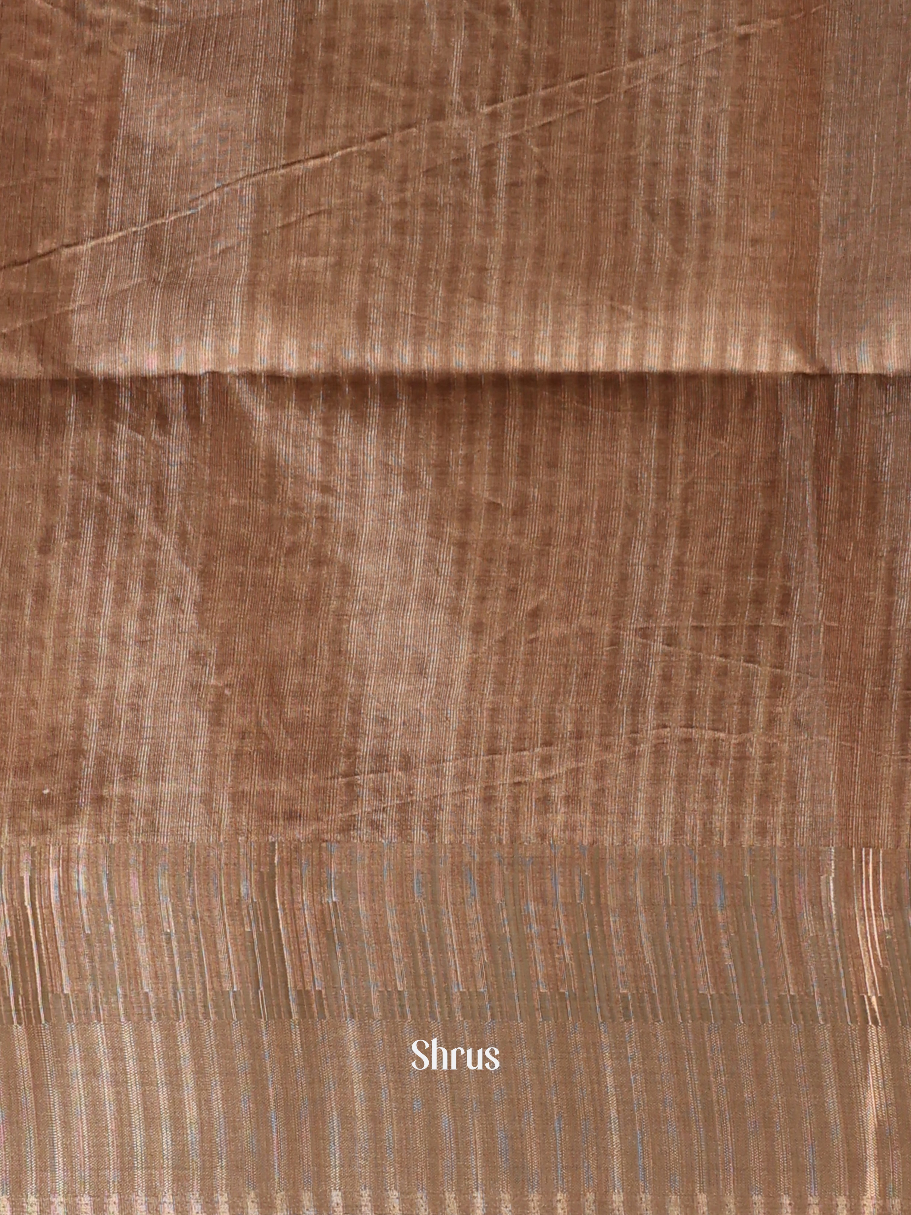 Dull Brown- Semi Tussar Saree