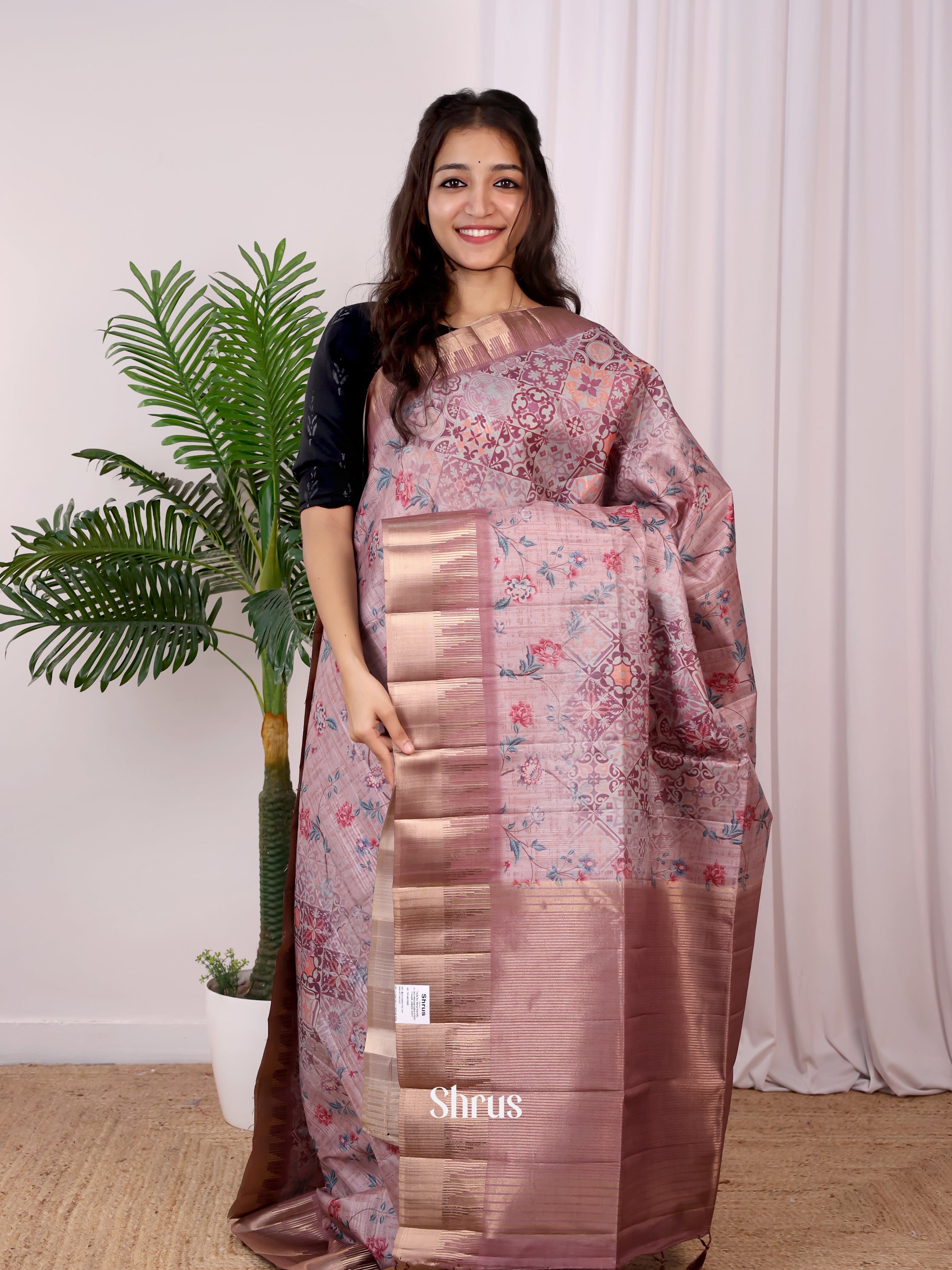 Purple- Semi Tussar Saree