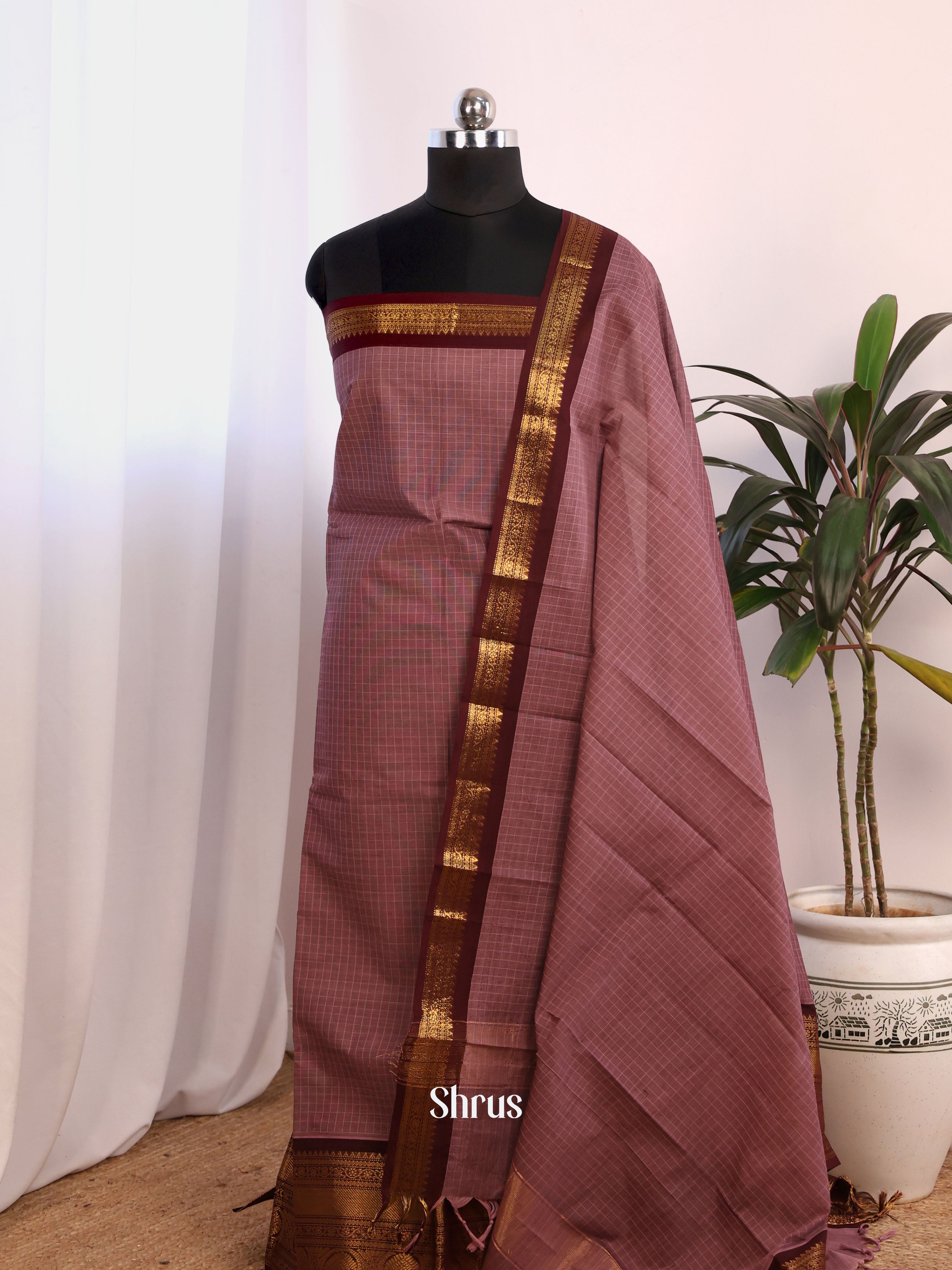 CJS25157 - chettinad top & dupatta combo - Shop on Shrus.com