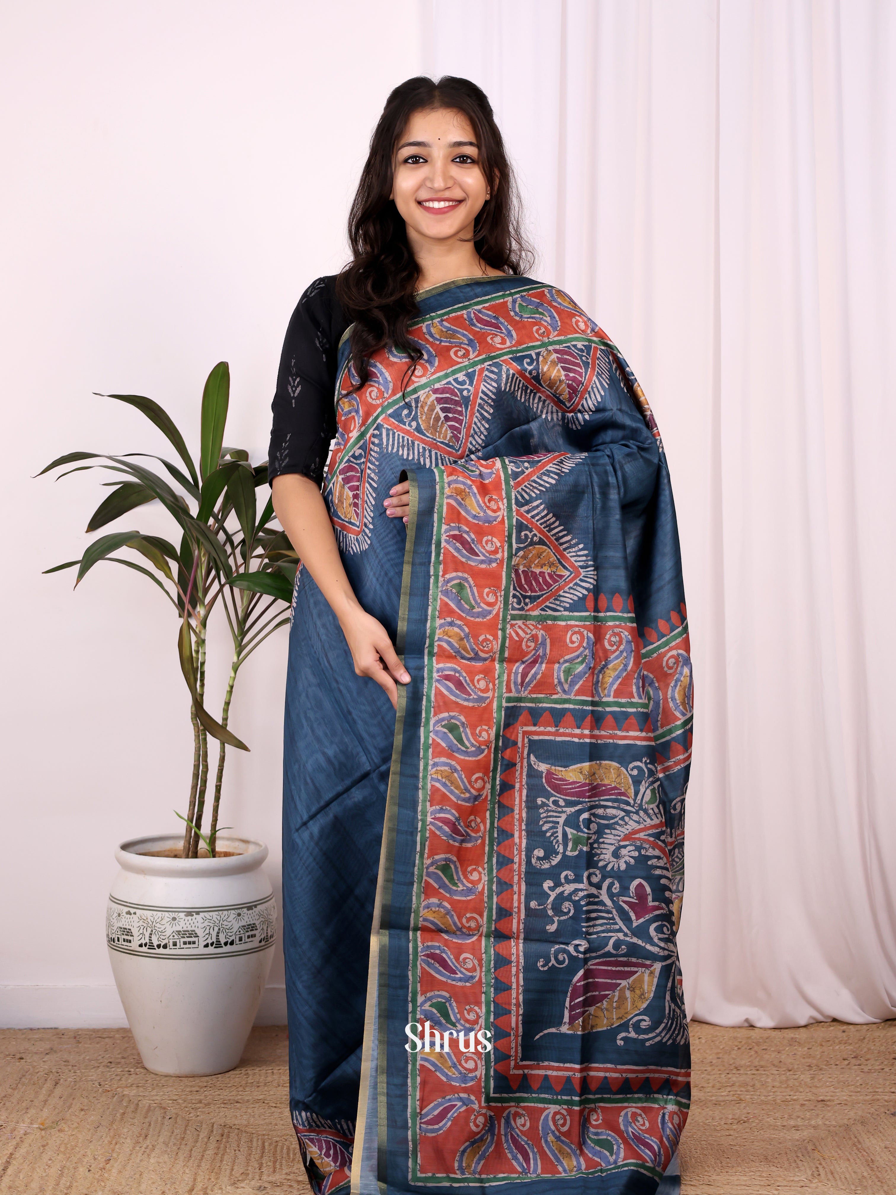 CJS25234 - Champa semitussar Saree - Shop on Shrus.com
