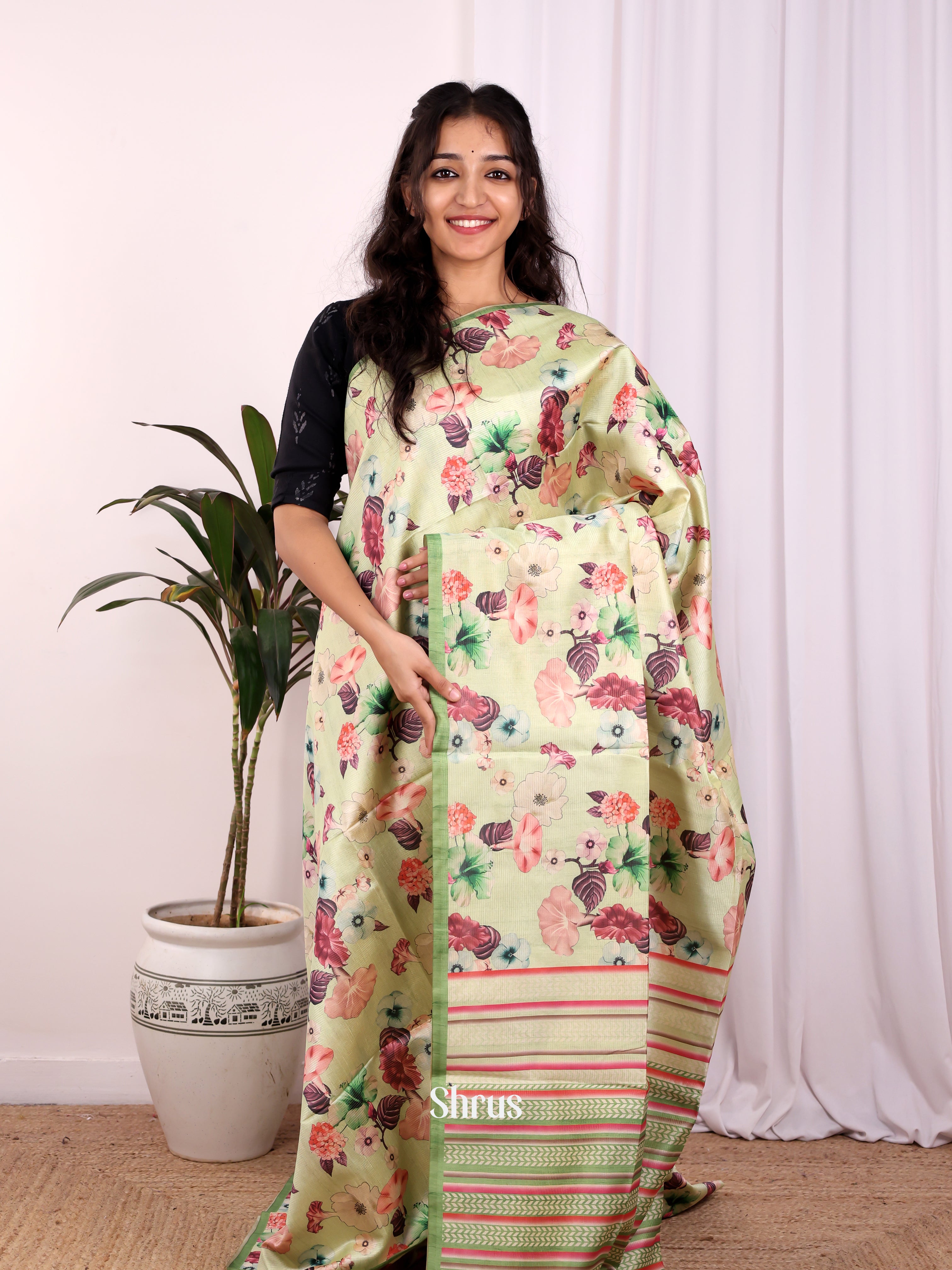 Lite Green - Champa semitussar Saree