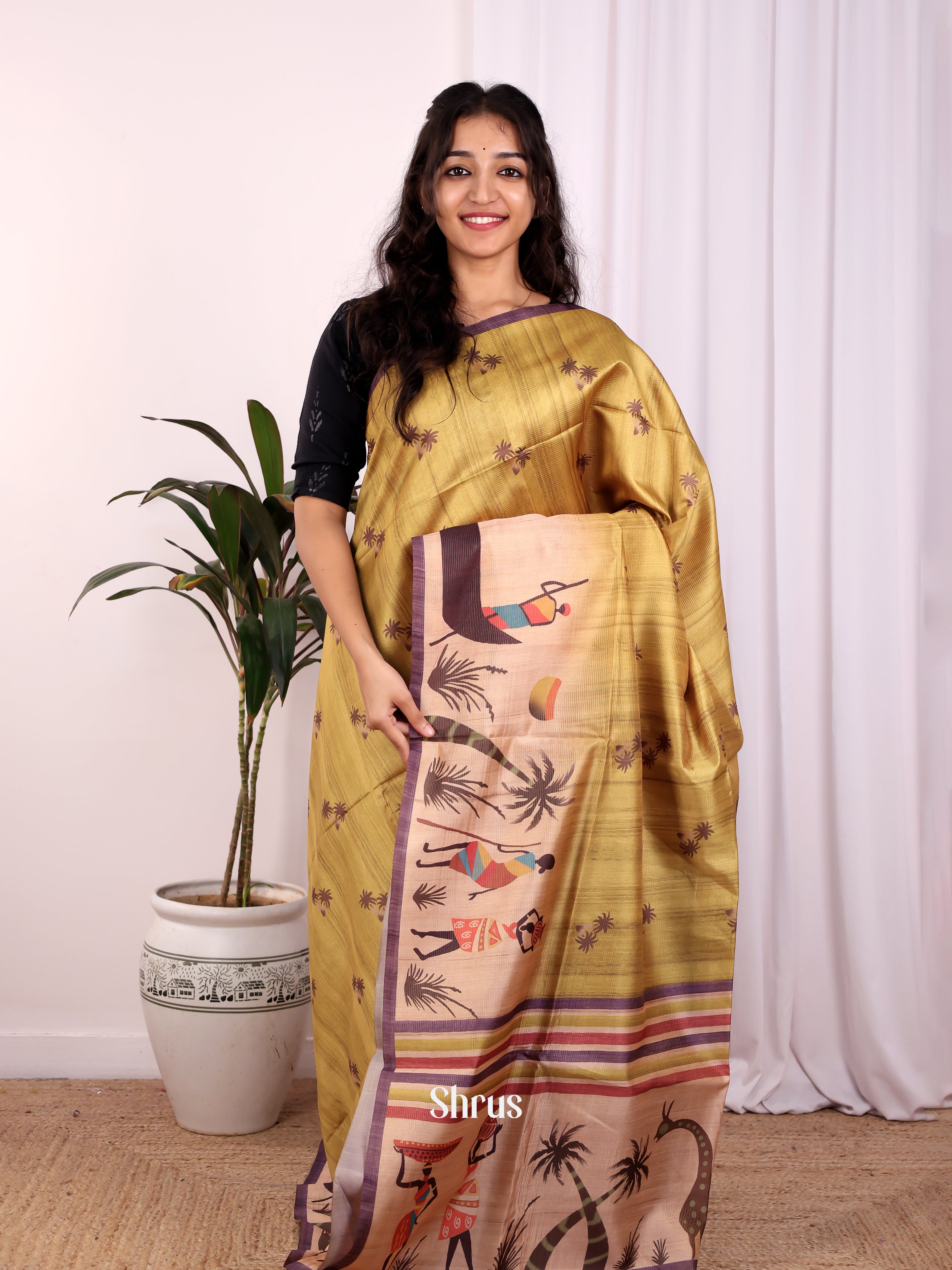 CJS25330 - Champa semitussar Saree - Shop on Shrus.com