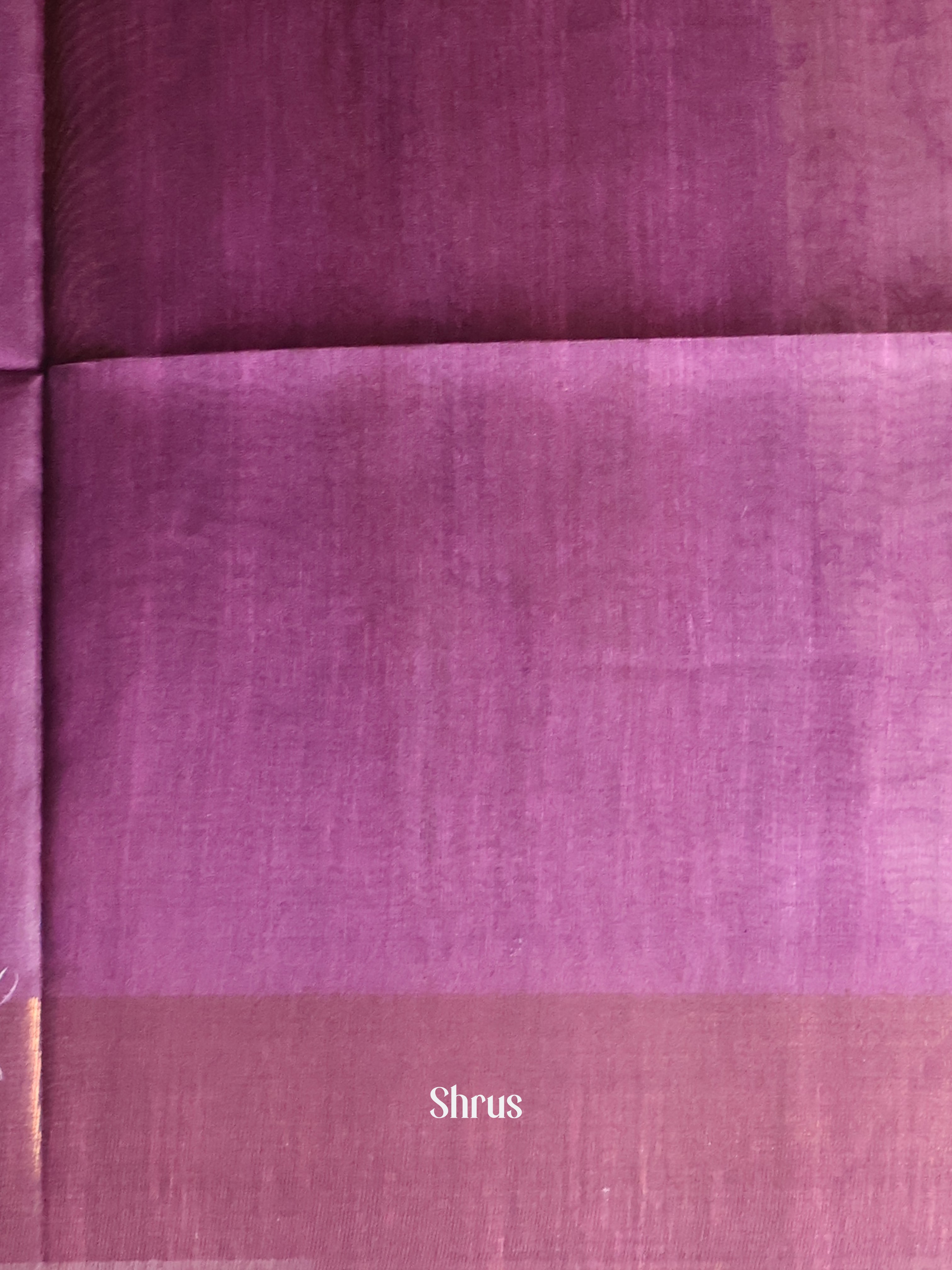 Cream  & Purple - Champa semitussar Saree