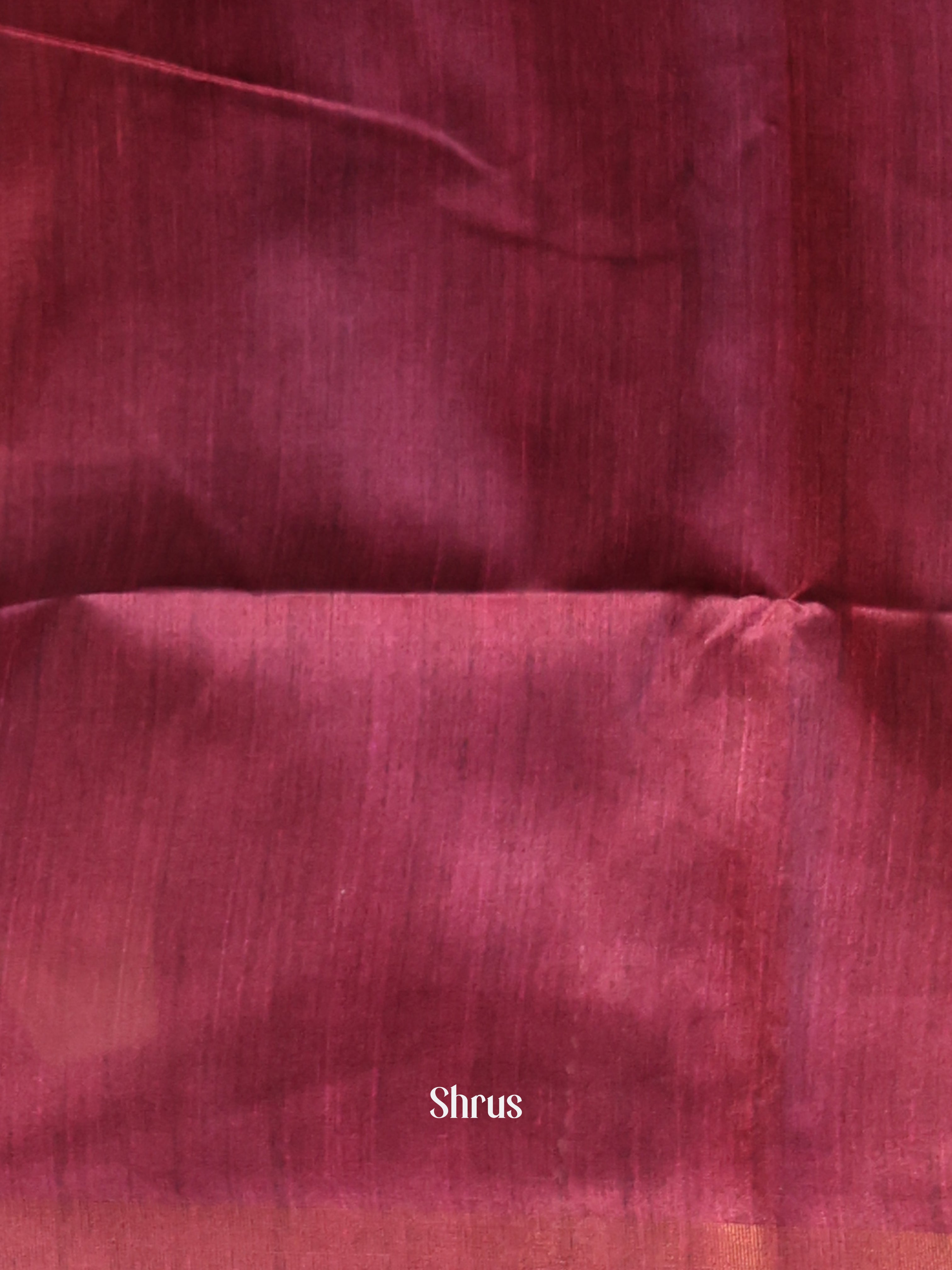 Cream & Maroon - Champa semitussar Saree