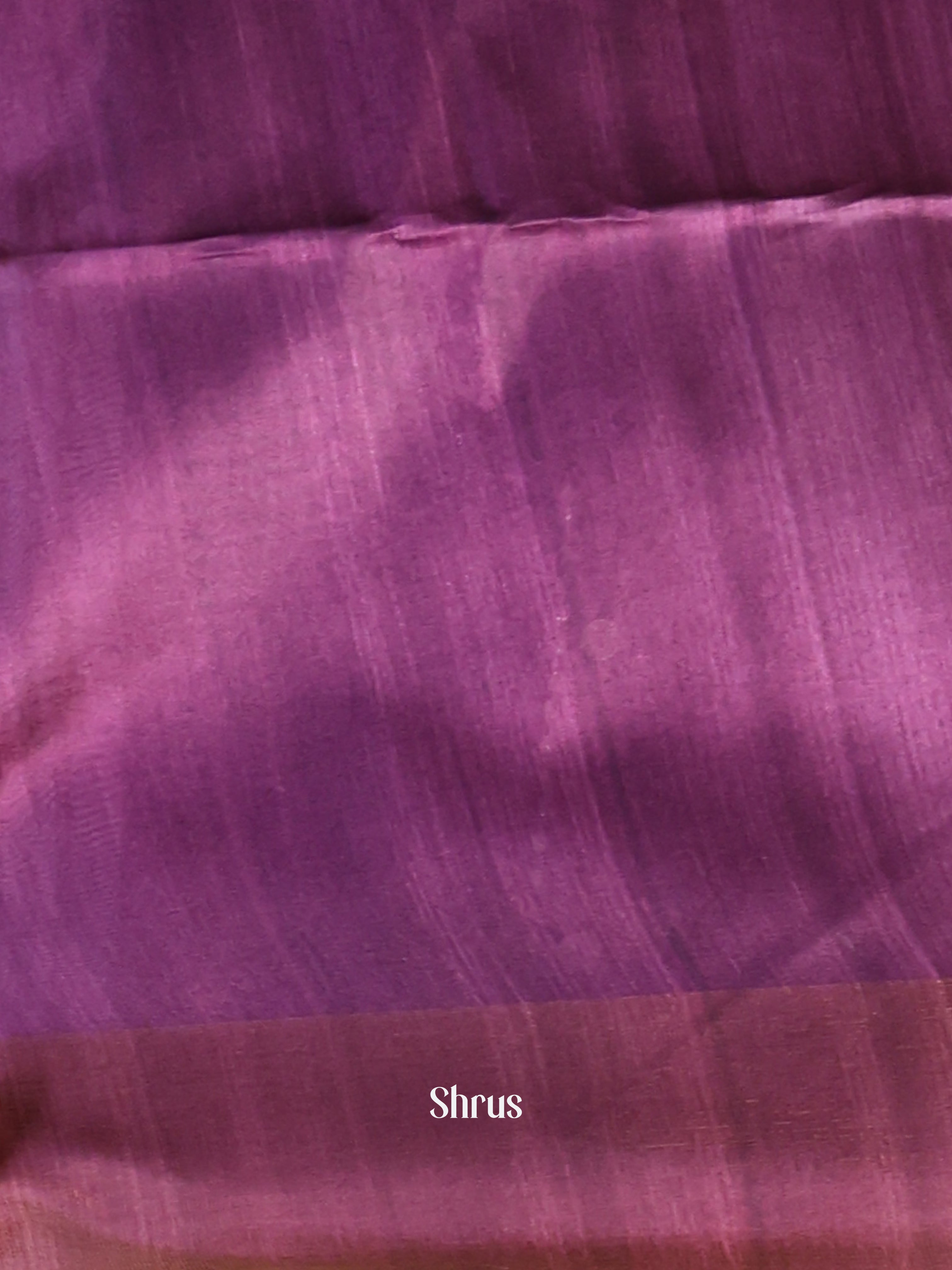 Cream & Purple - Champa semitussar Saree