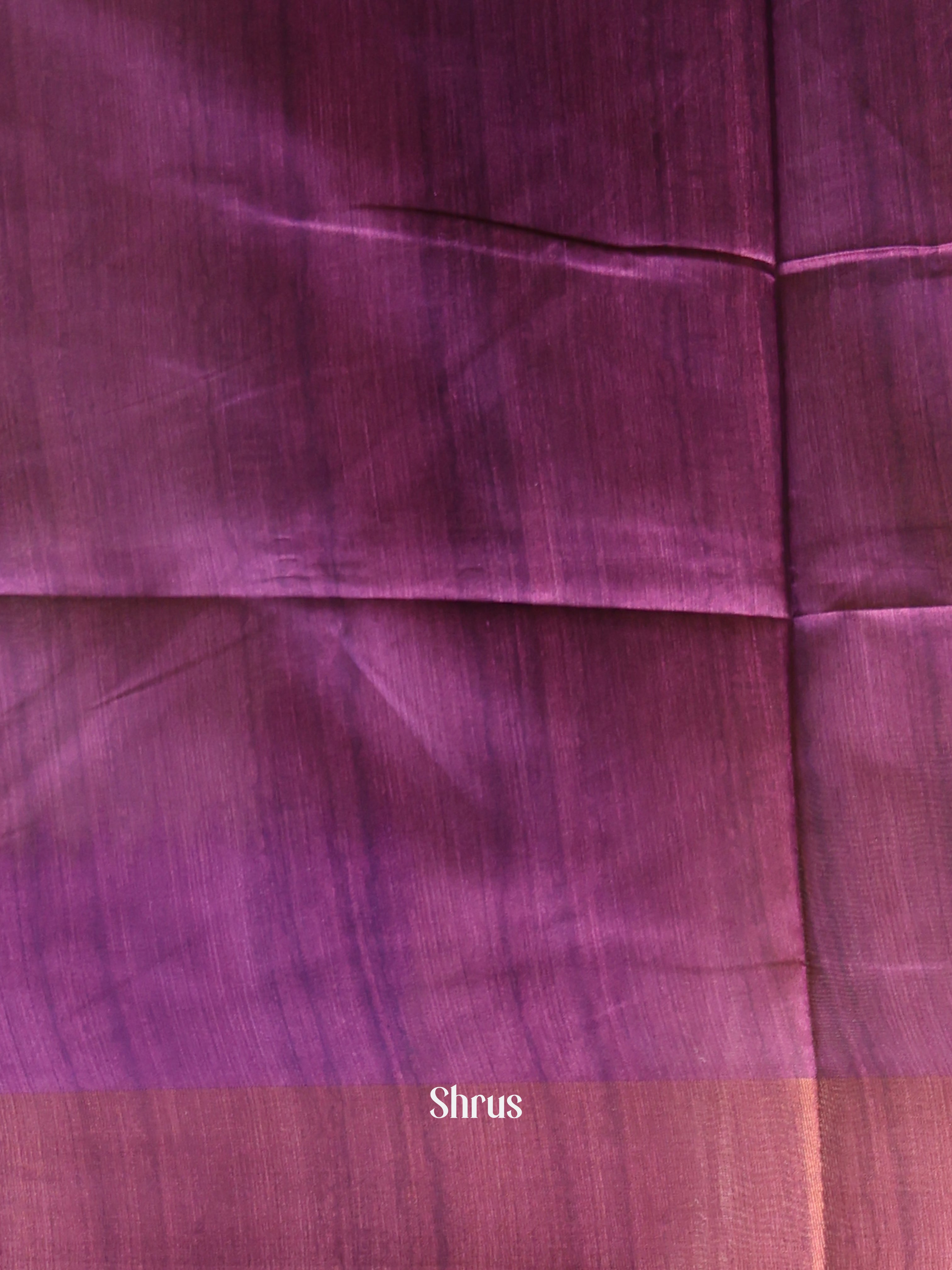 Cream & Purple - Champa semitussar Saree - Shop on Shrus.com