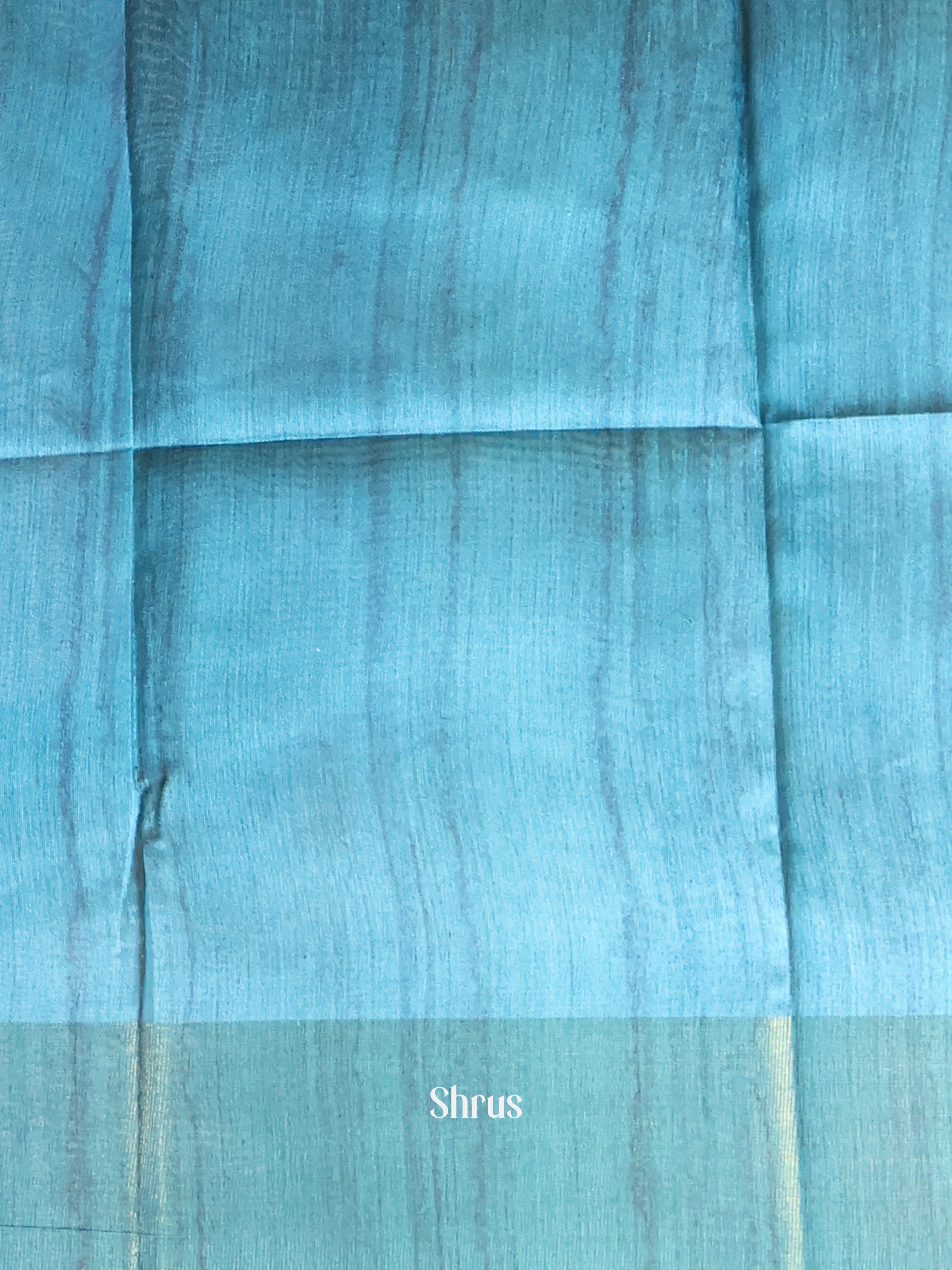 Cream & Teal - Champa semitussar Saree - Shop on Shrus.com