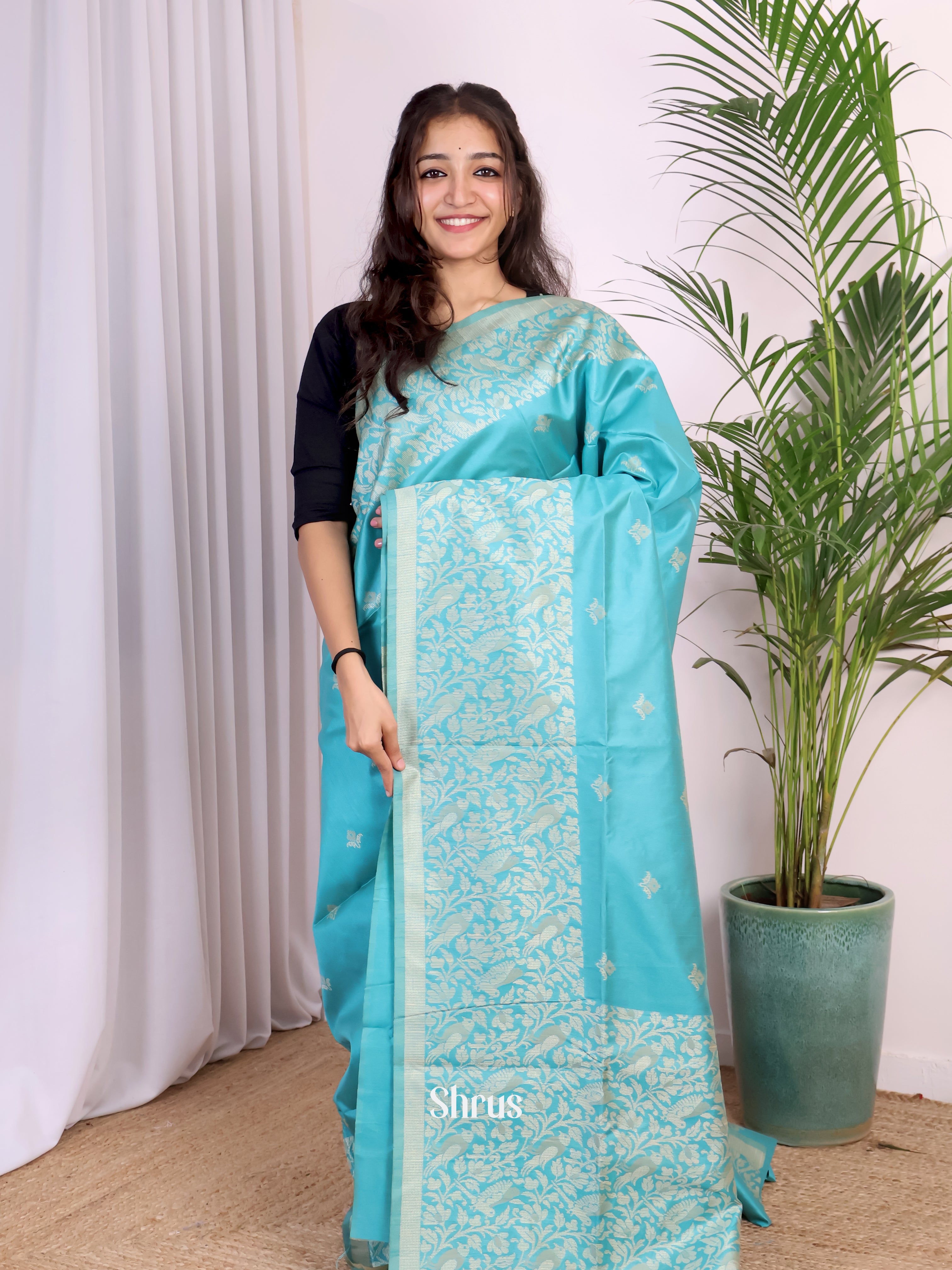 Blue - Champa semitussar Saree