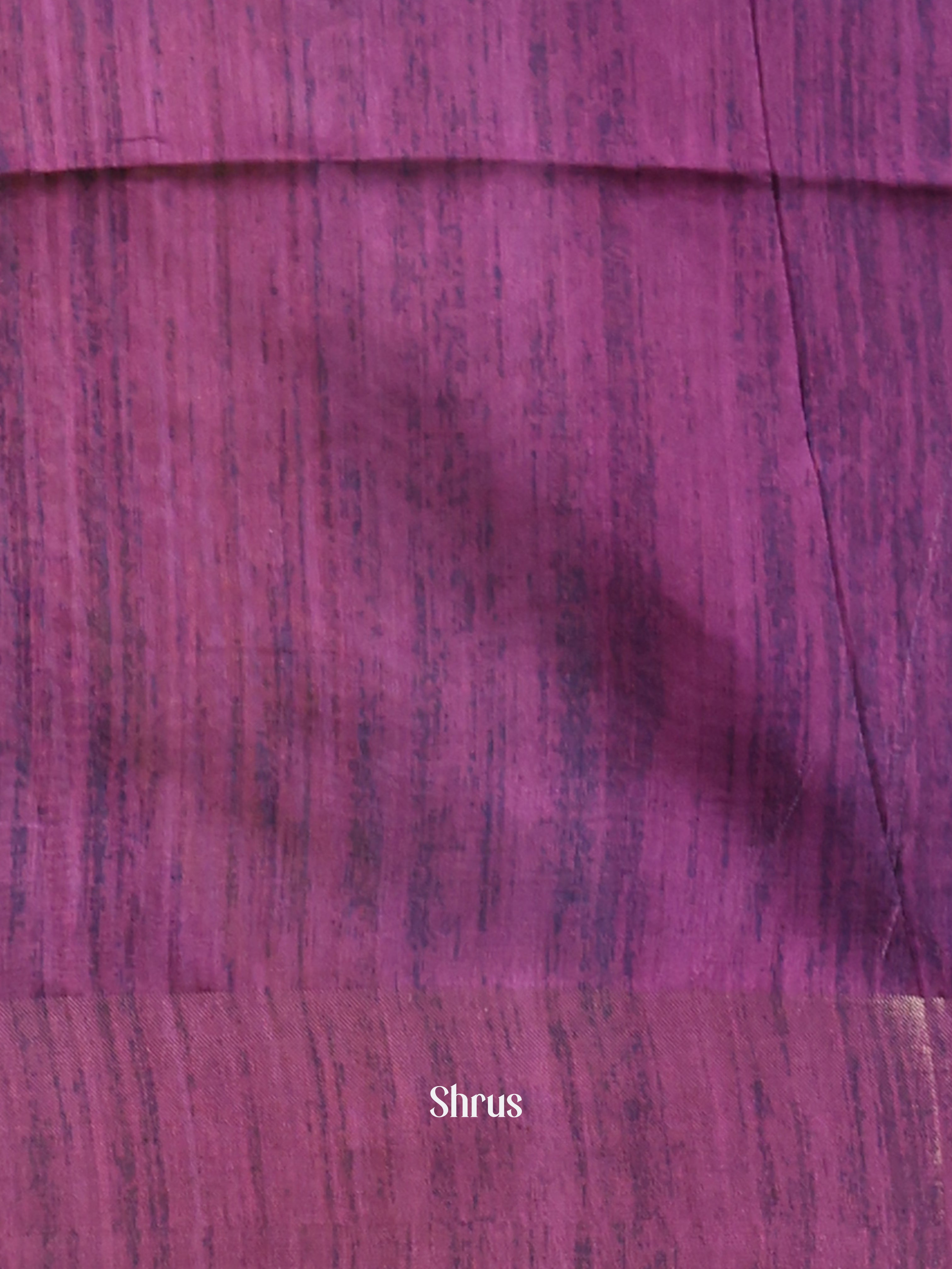 Cream & Purple- Champa semitussar Saree - Shop on Shrus.com