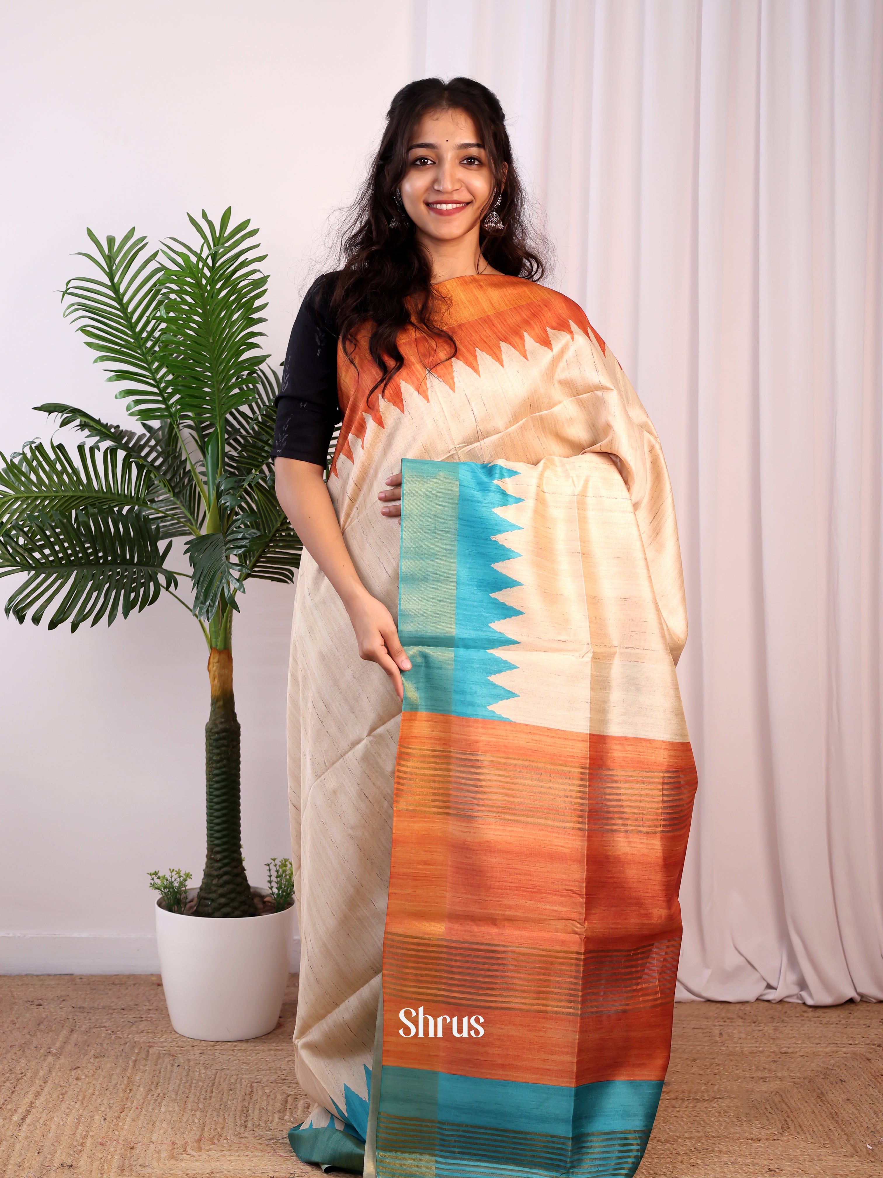 CJS25453 - Champa semitussar Saree - Shop on Shrus.com