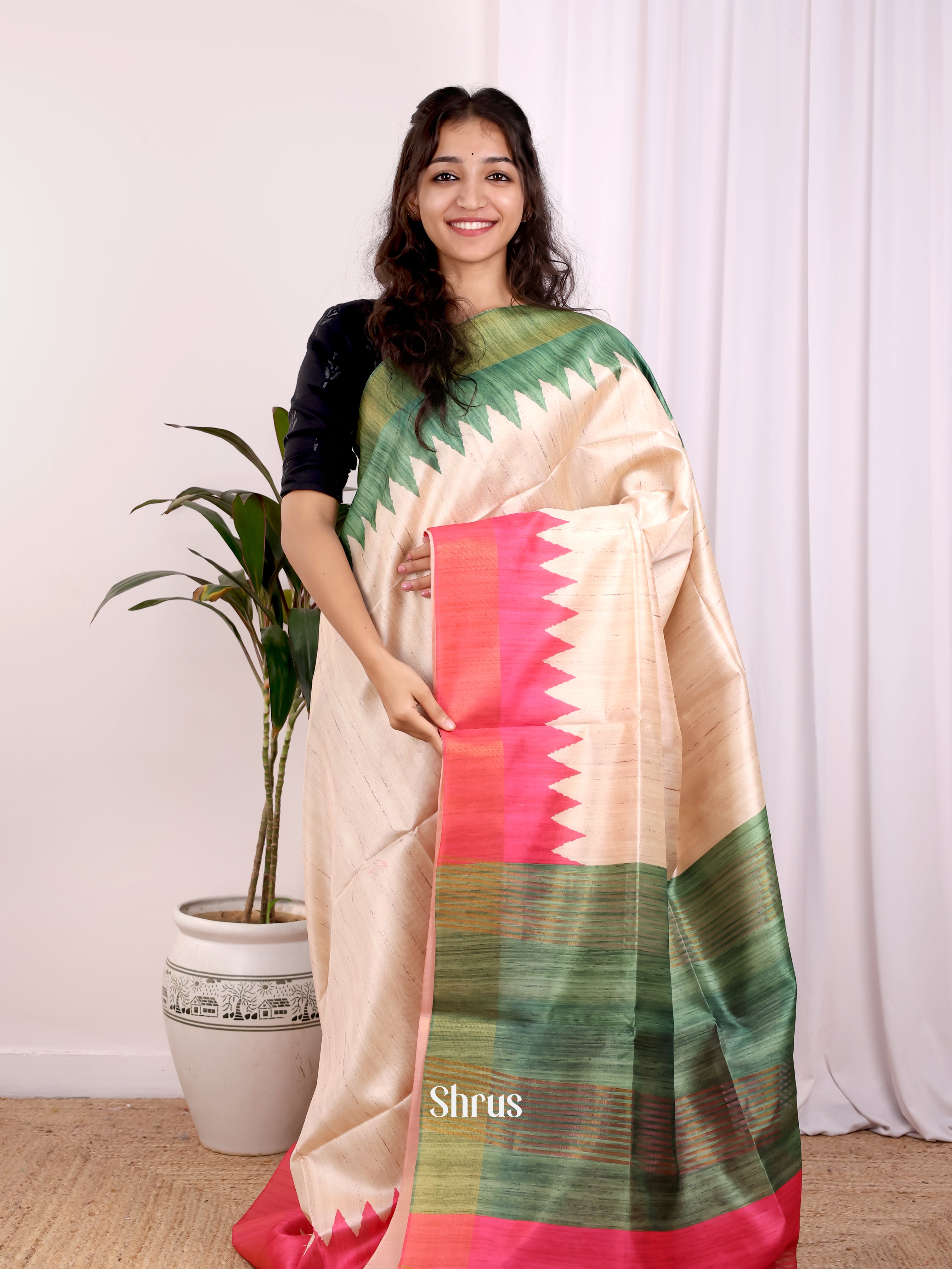 CJS25456 - Champa semitussar Saree - Shop on Shrus.com