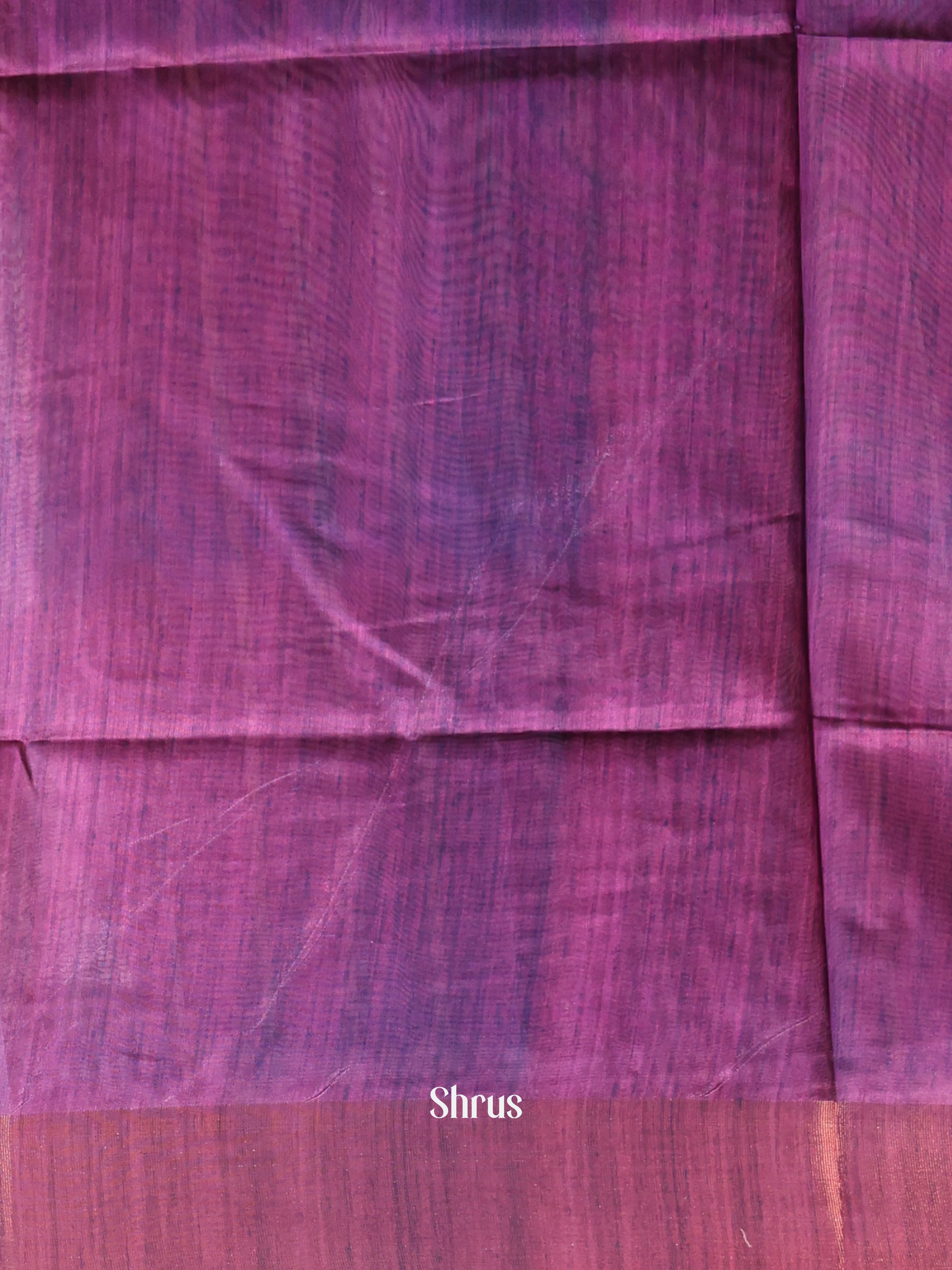 Cream & Purple - Champa semitussar Saree