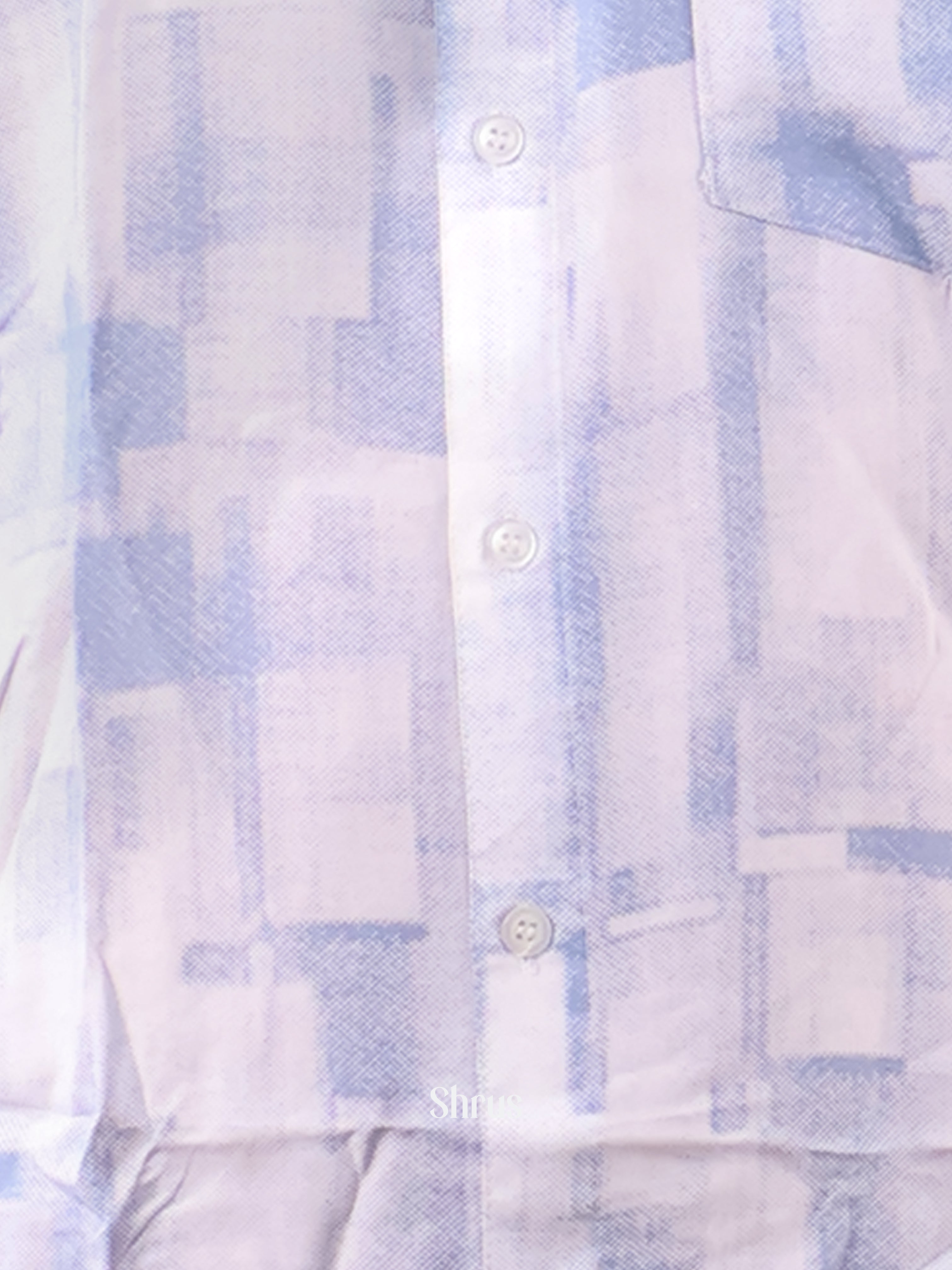 White & Blue- Readymade Mens Shirt