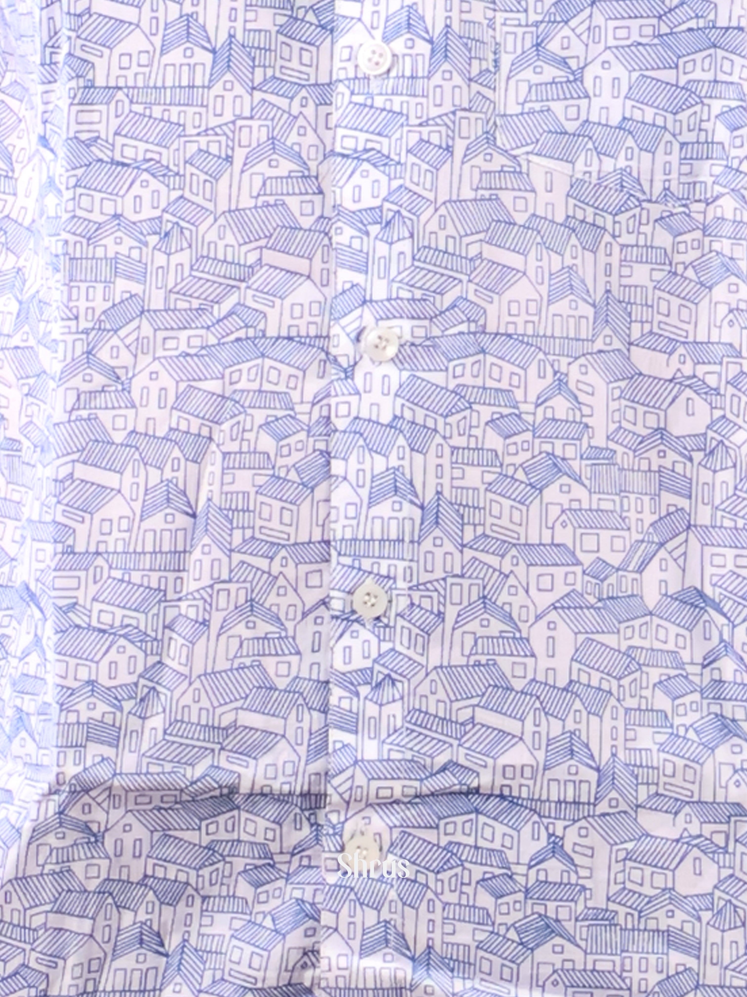 White & Blue - Readymade Mens Shirt