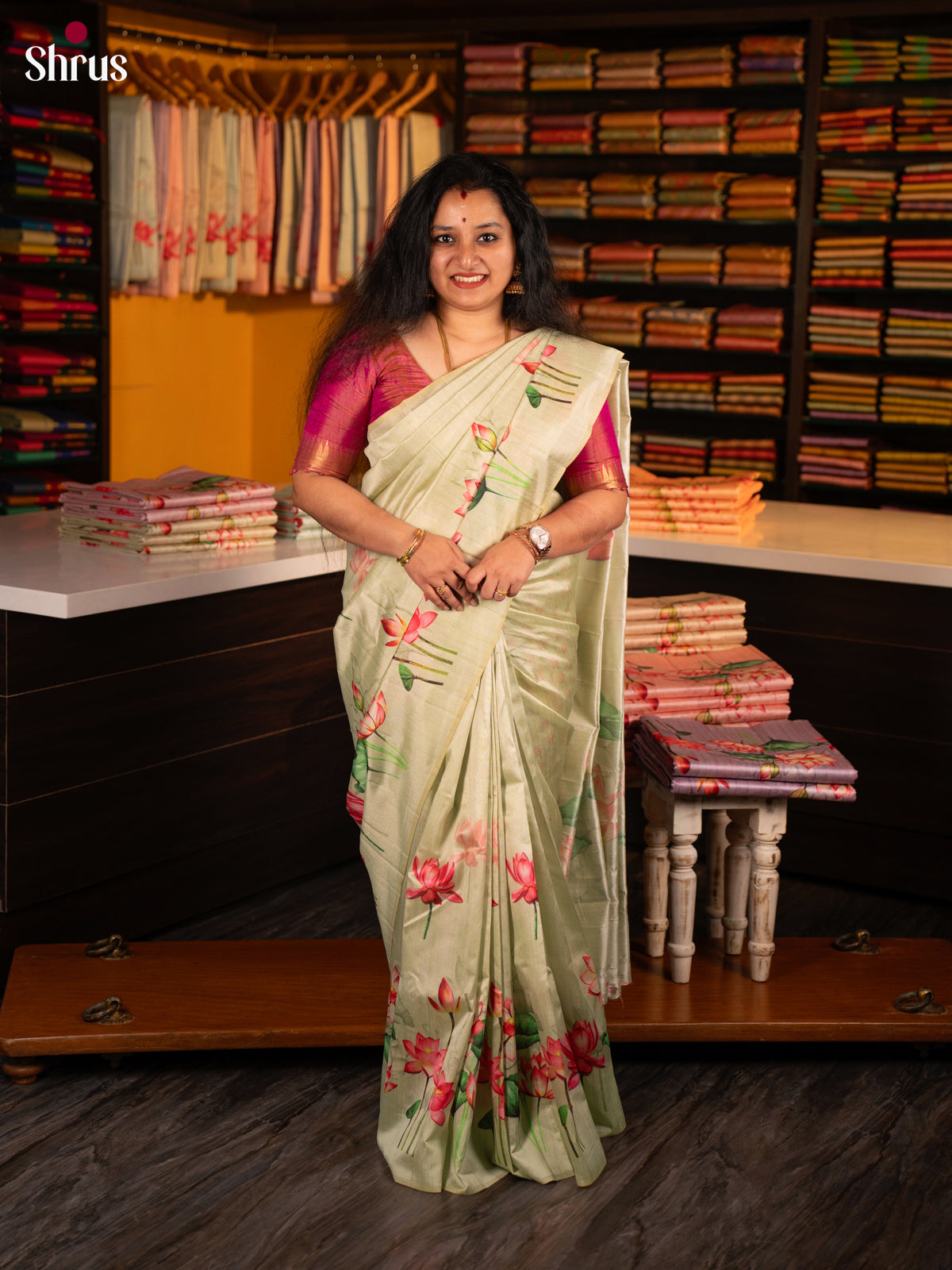 Lite Green - Semi Tussar Saree