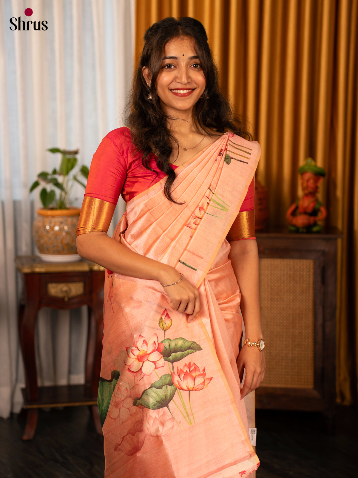 Pink - Semi Tussar Saree