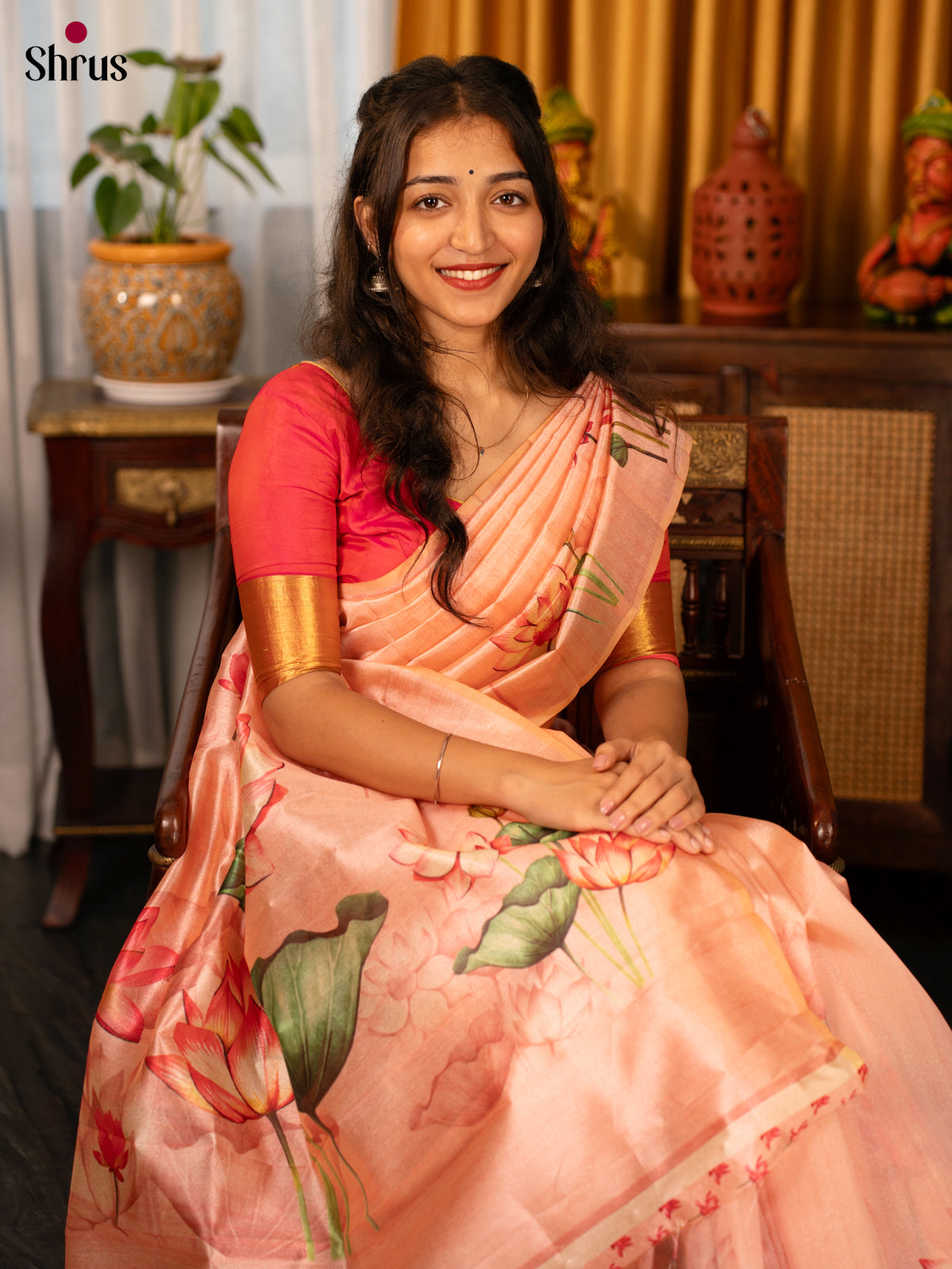 Pink - Semi Tussar Saree