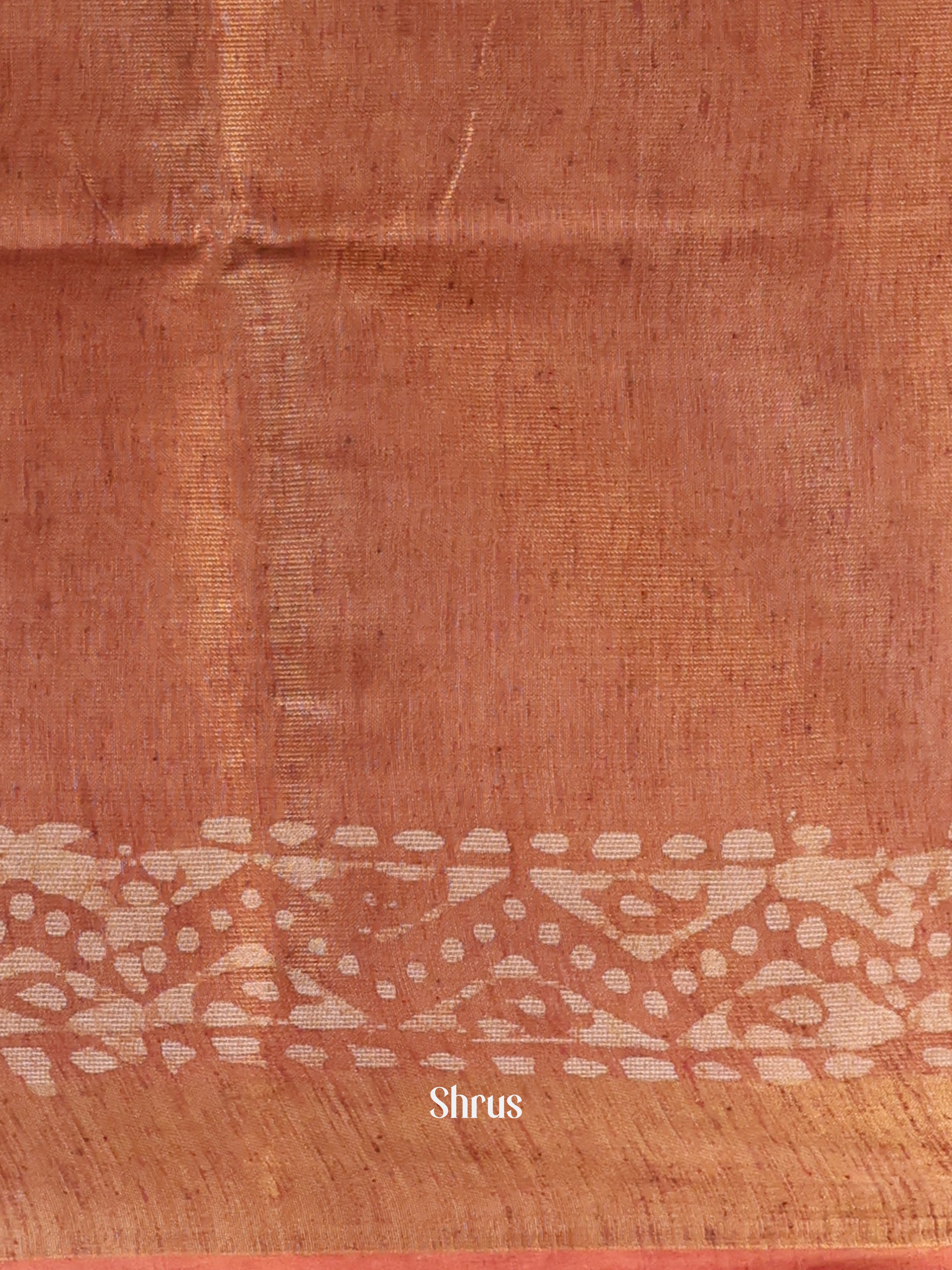 Brown & Mustard-Bhatik Saree