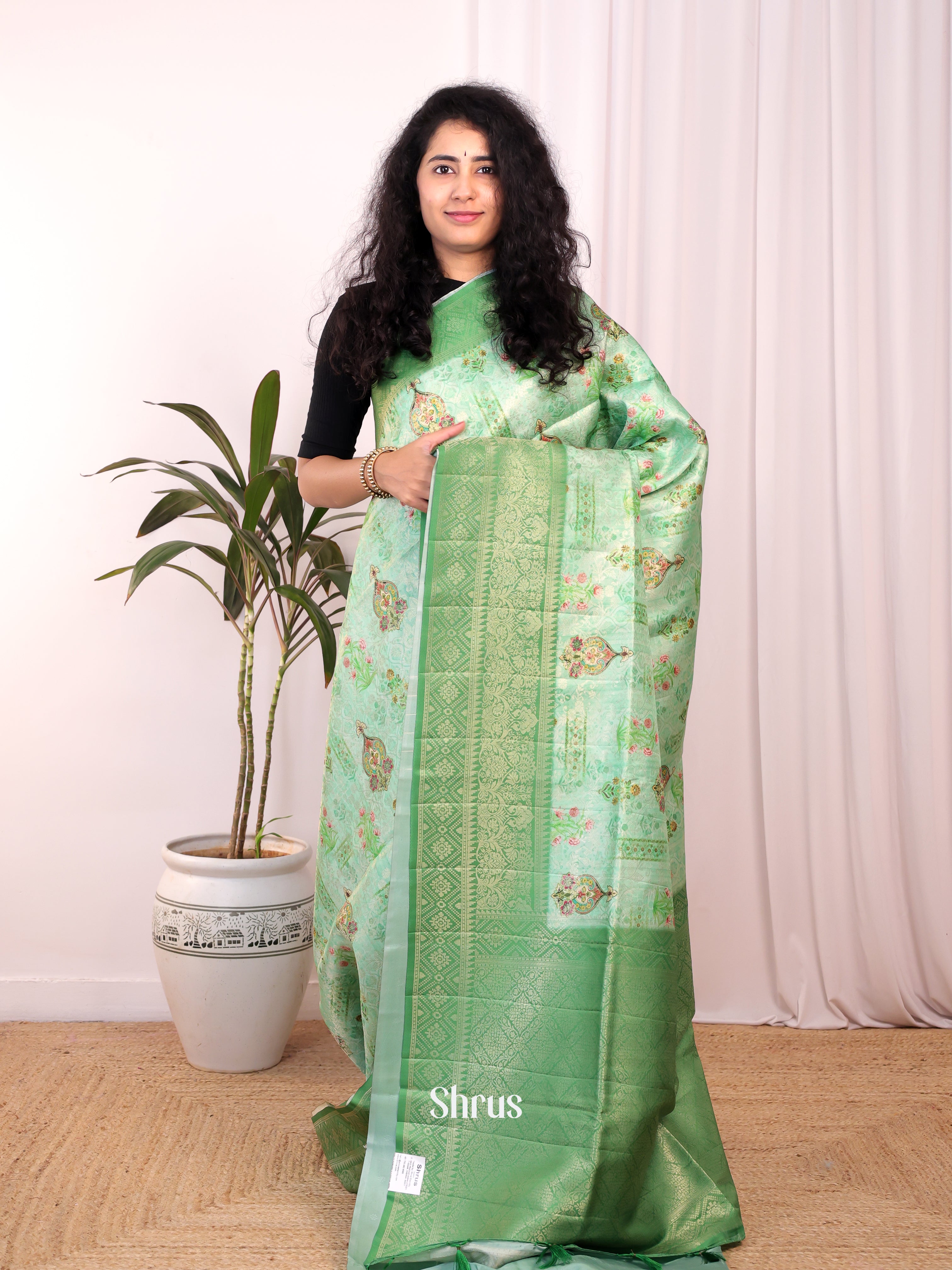 Green - Semi Georgette Saree