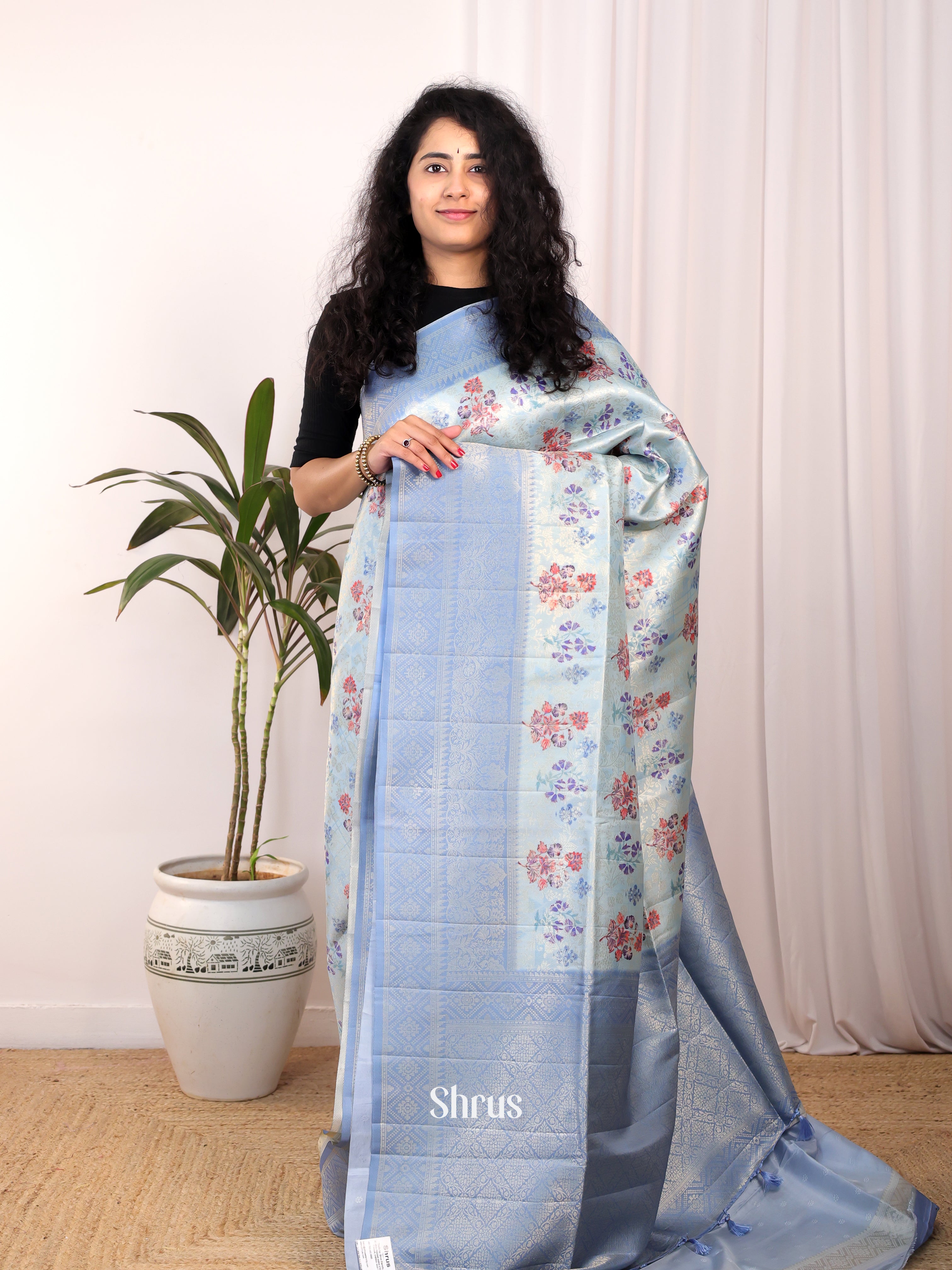 Blue - Semi Georgette Saree