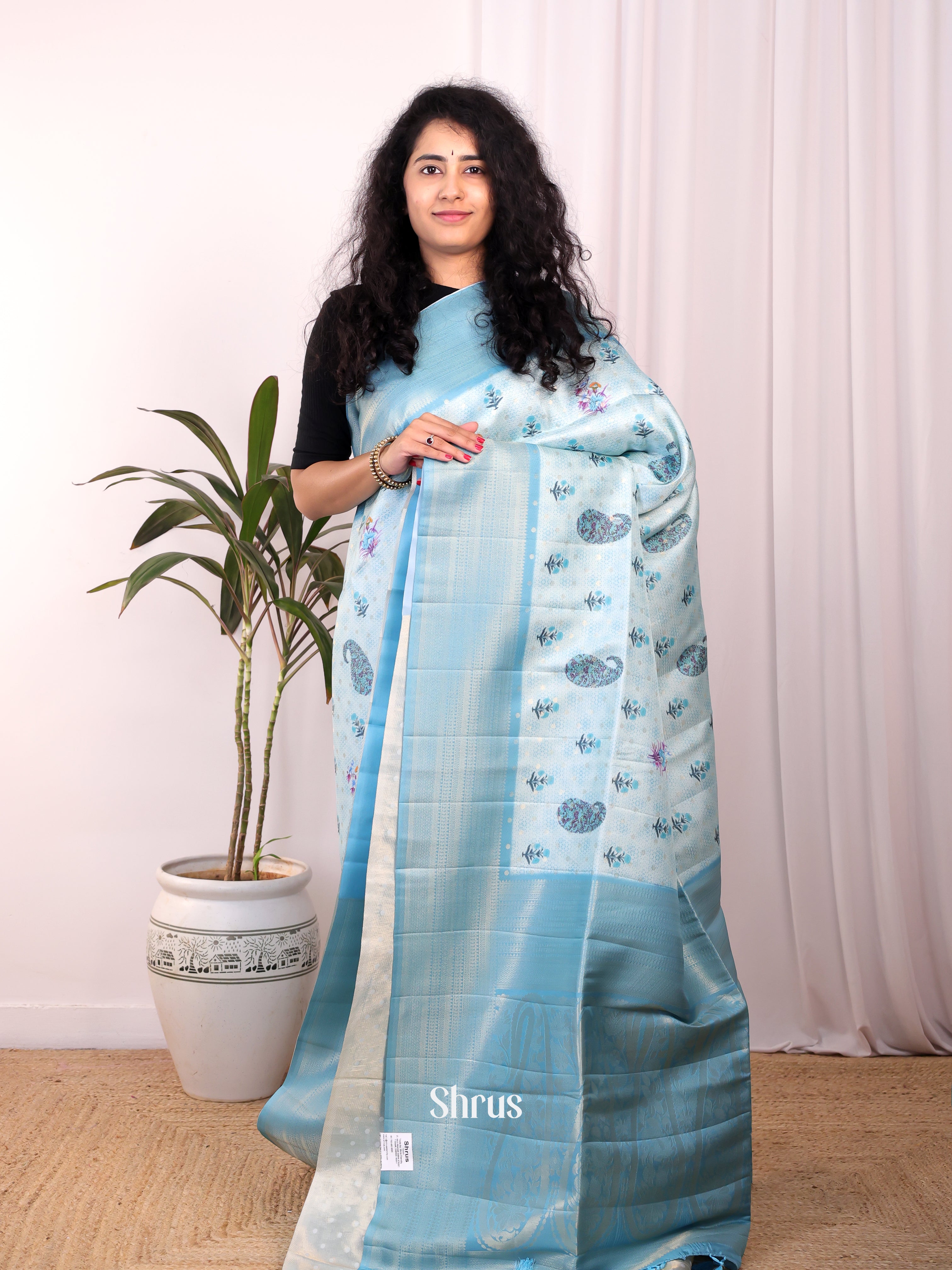 Blue - Semi Georgette Saree