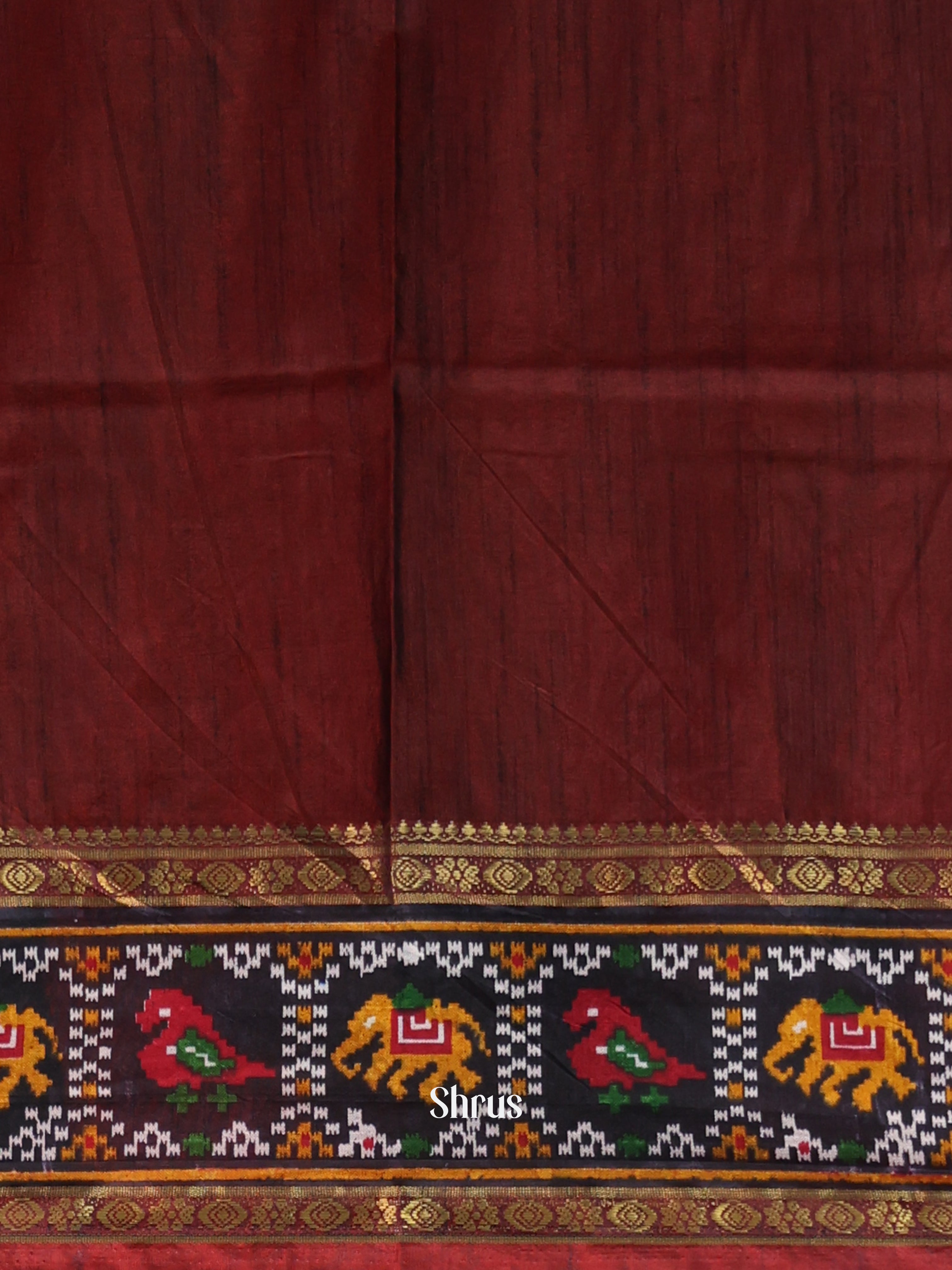 Green & Brown - Semi Patola Saree - Shop on Shrus.com