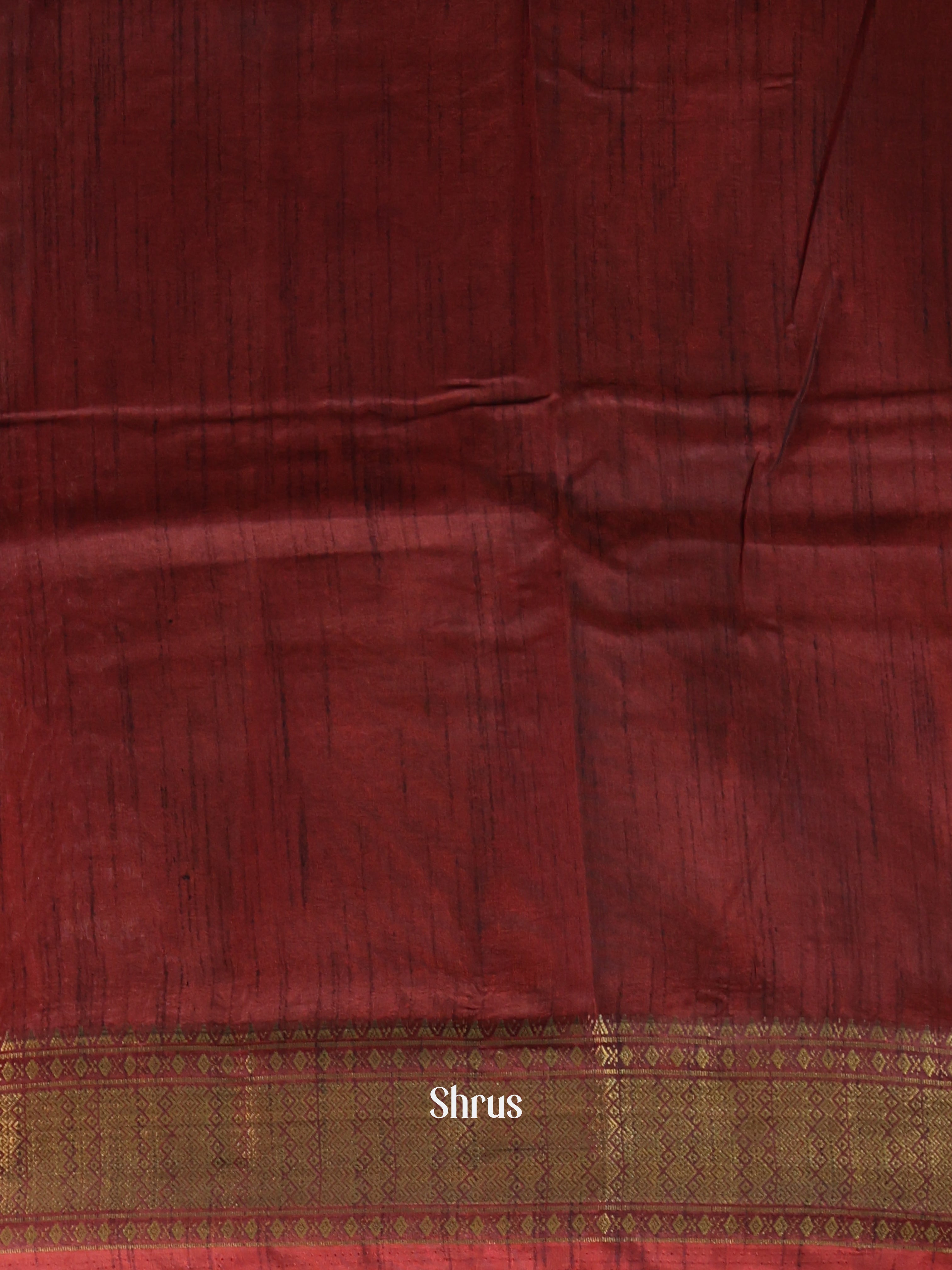 Red & maroon - Semi Patola Saree