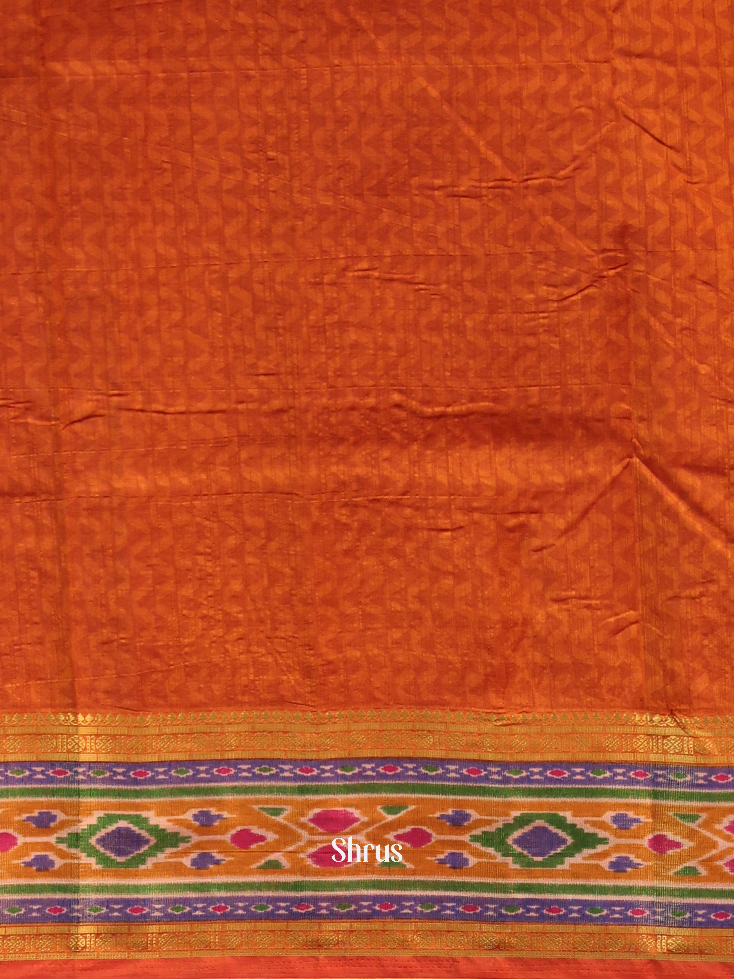 Pink & Orange - Semi Patola Saree - Shop on Shrus.com