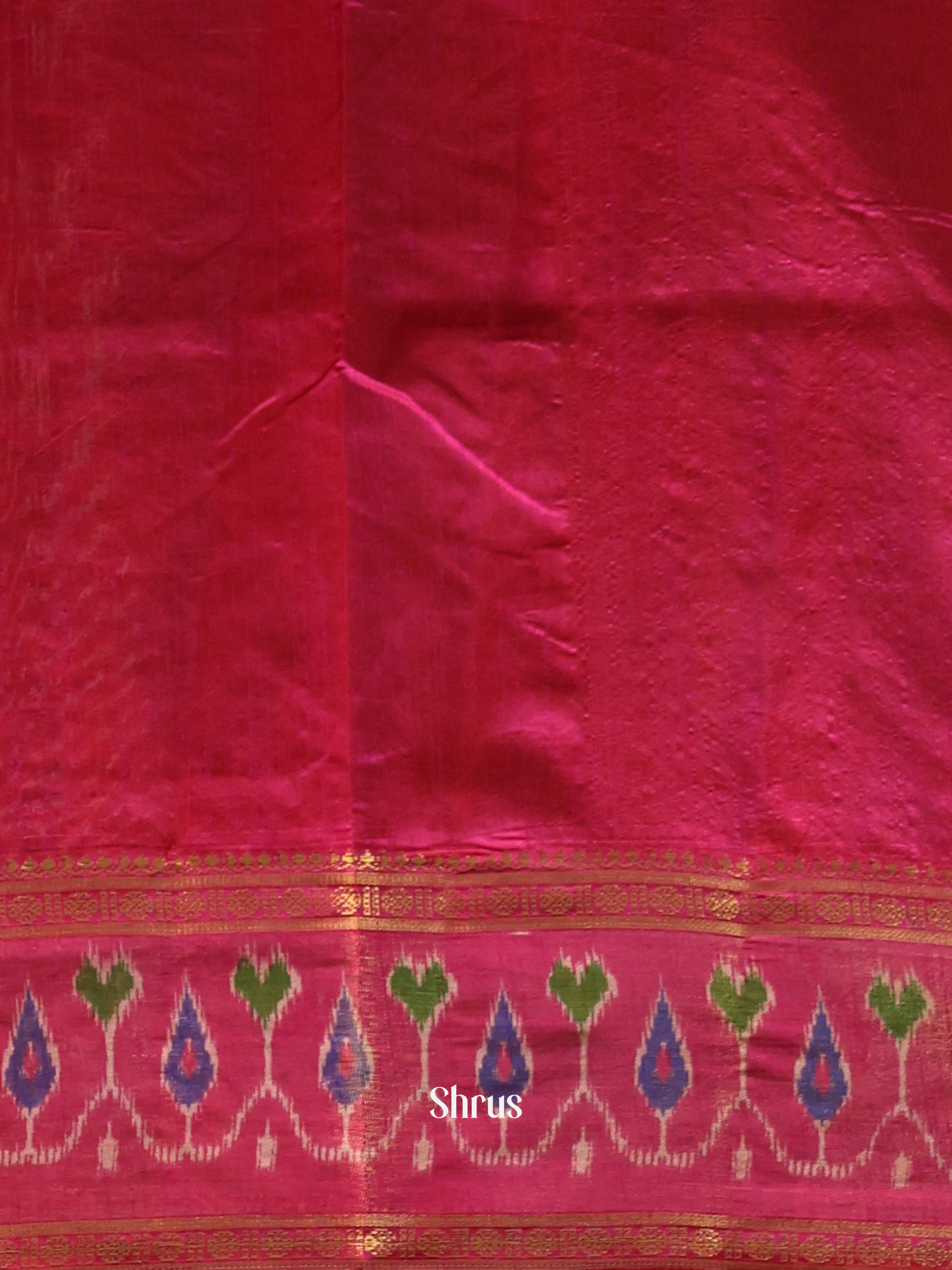 Brown & Pink - Semi Patola Saree