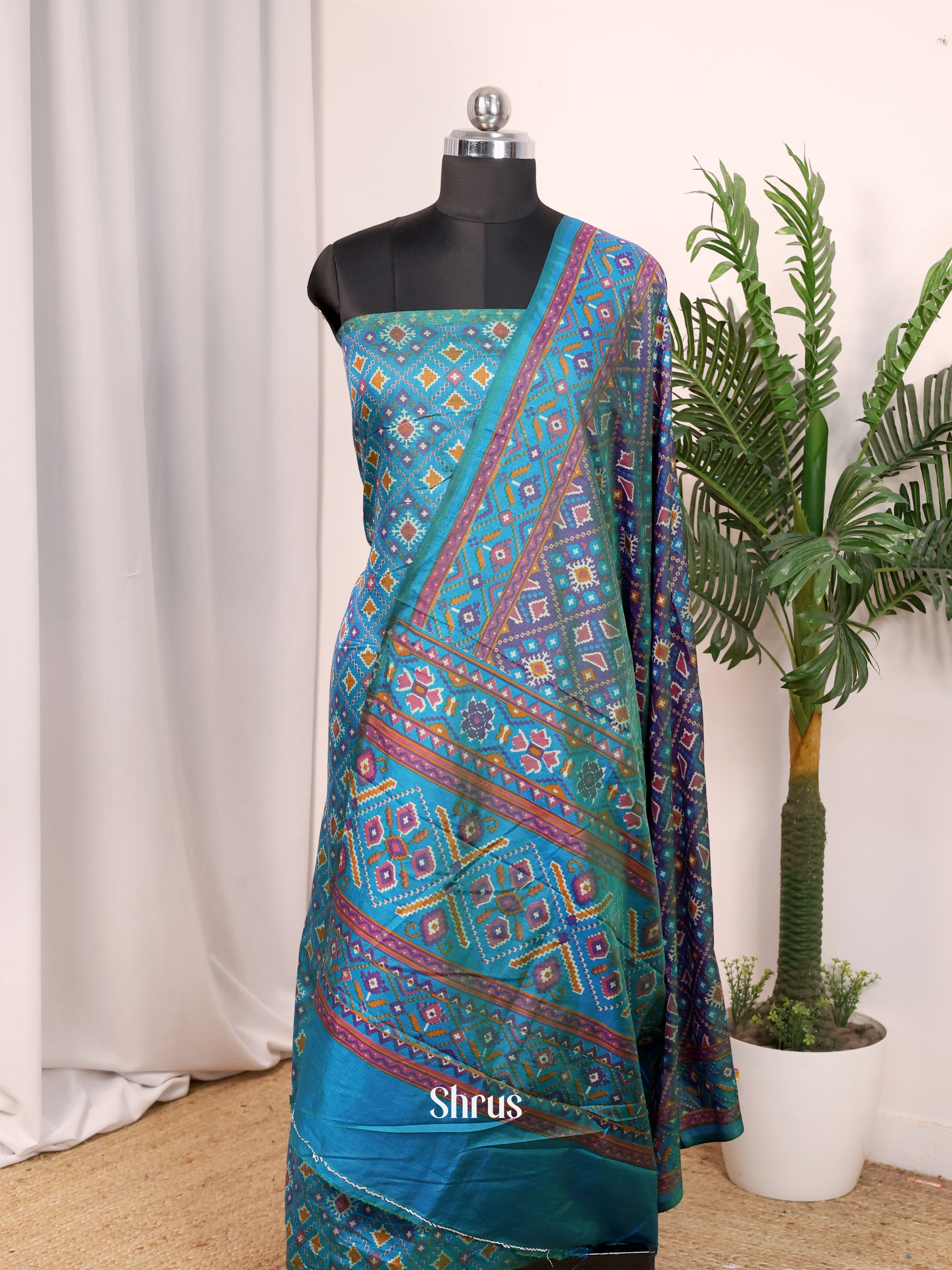 Blue  - semi patola salwar