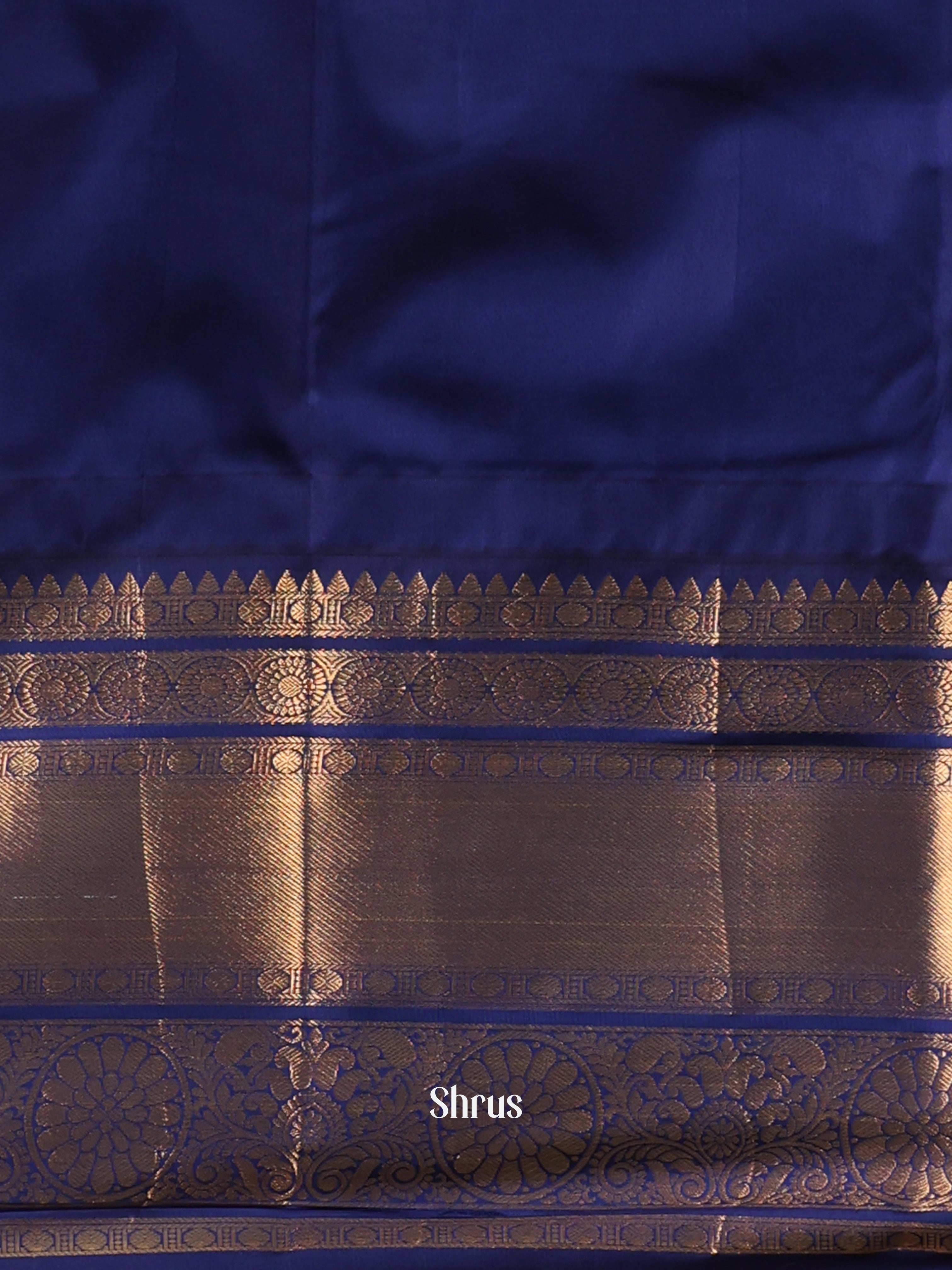 Mustard & Blue - Gadwal halfpure Saree