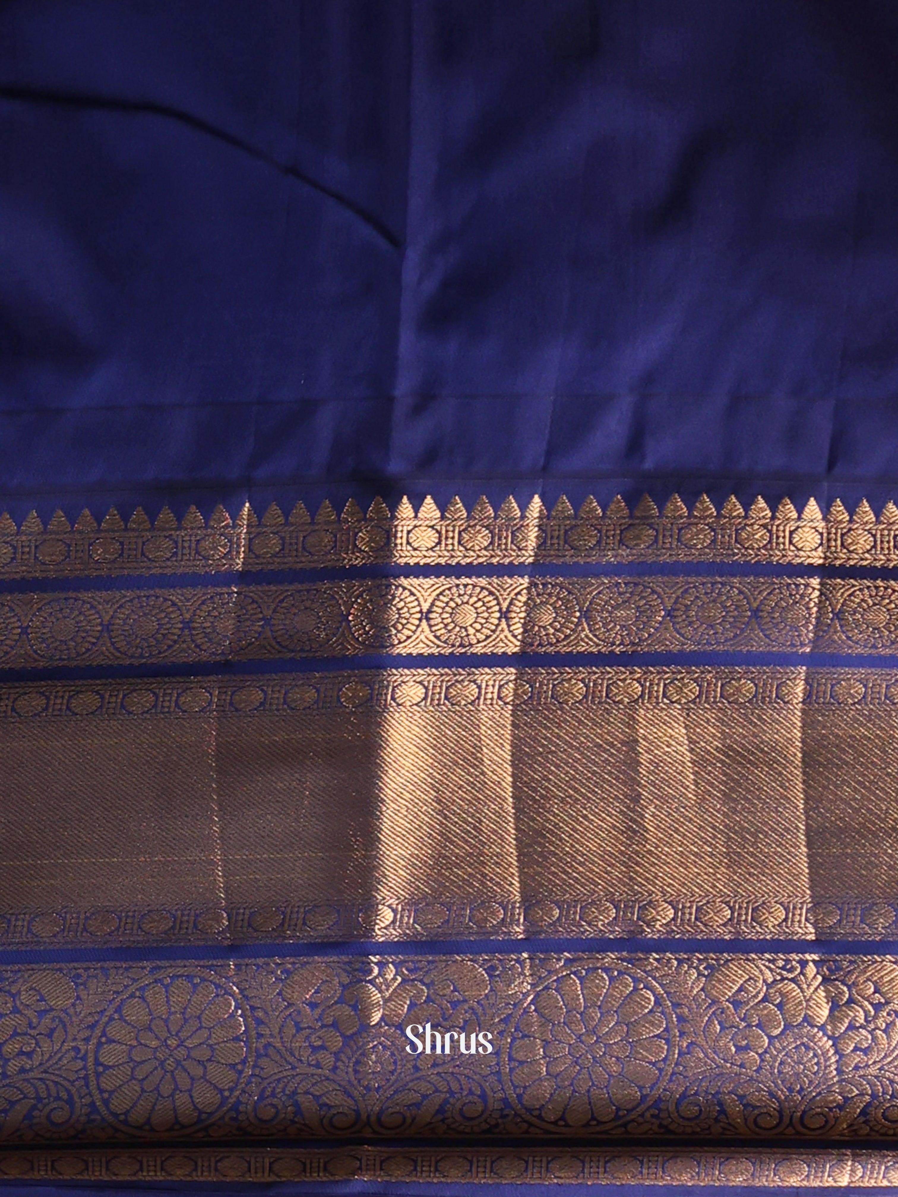 Pink & Blue - Gadwal halfpure Saree - Shop on Shrus.com
