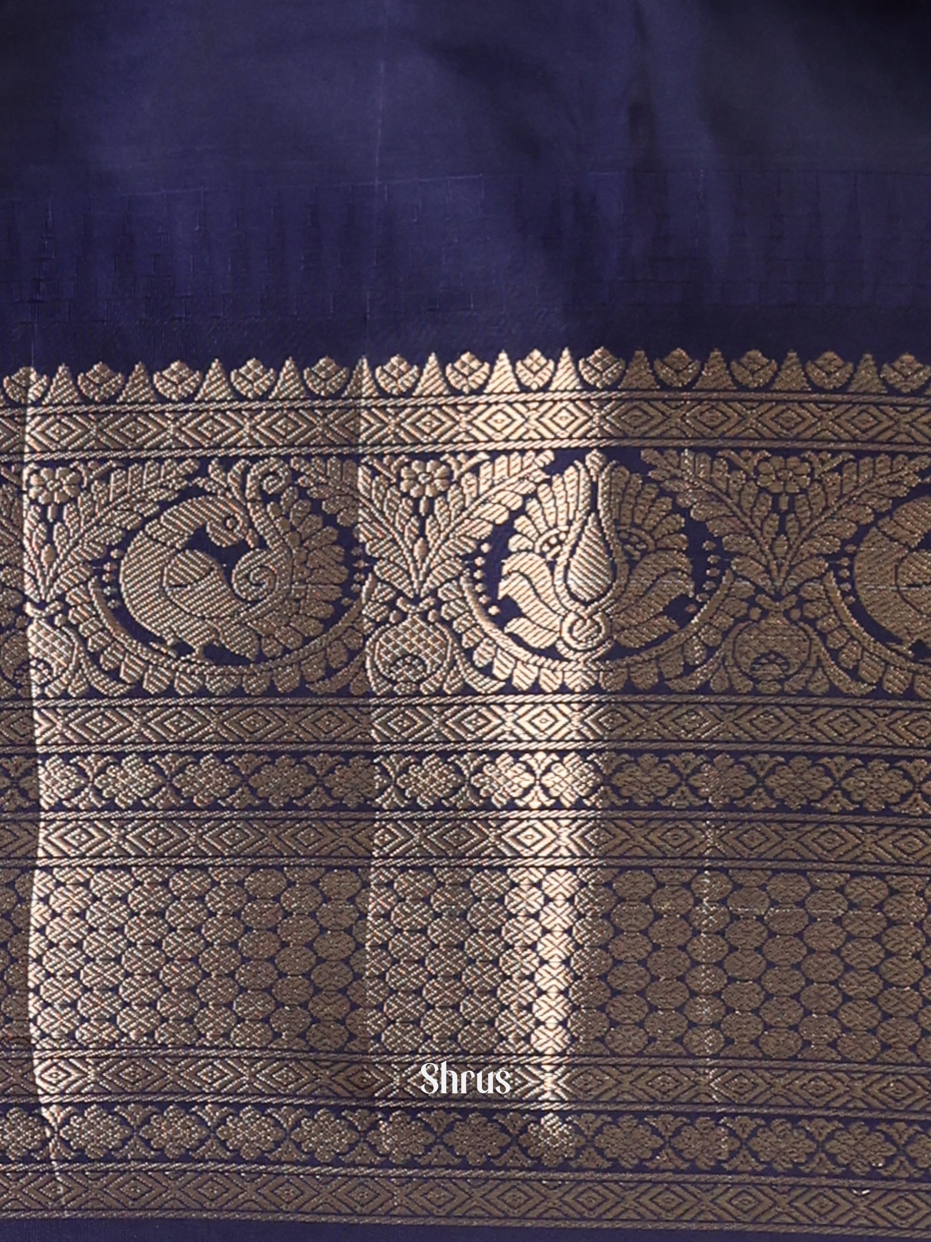 Purple & Blue - Gadwal halfpure Saree